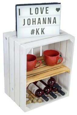Kistenkolli Altes Land Allzweckkiste 3x Obstkiste "Johanna" - WEIß mit GEFLAMMT - QUER