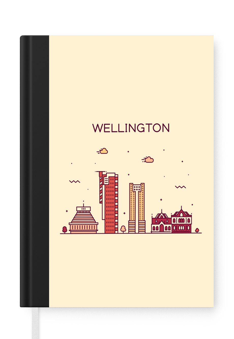 MuchoWow Notizbuch Wellington - Skyline - Neuseeland, Journal, Merkzettel, Tagebuch, Notizheft, A5, 98 Seiten, Haushaltsbuch
