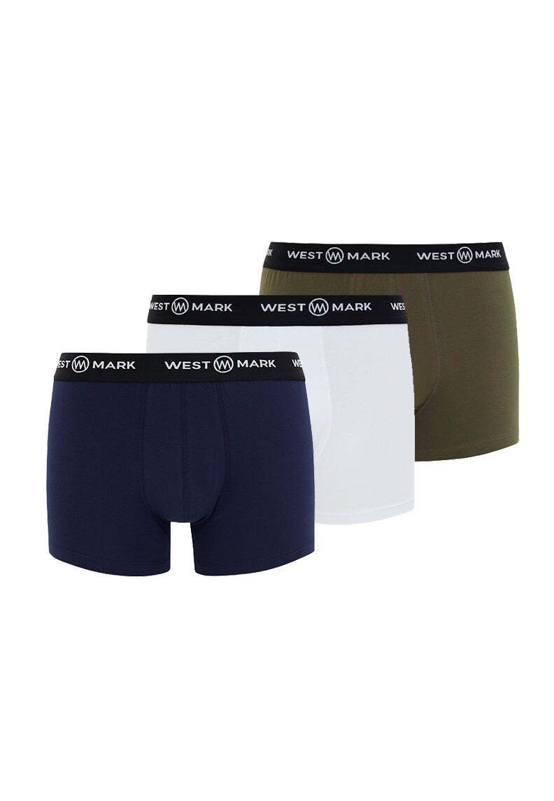 WESTMARK LONDON Boxershorts Khaki, White, (3-PACK Set, 3-PACK 3-St) TRUNK Navy