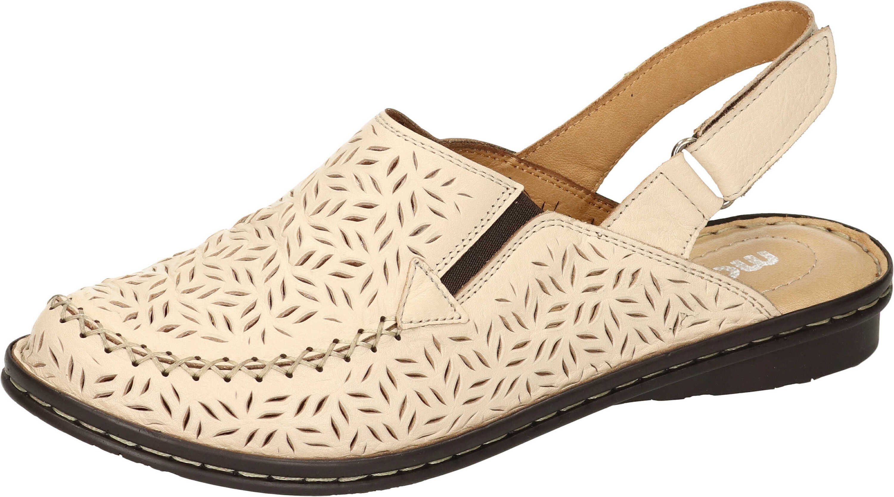 Manitu Slings Slipper aus echtem Leder beige