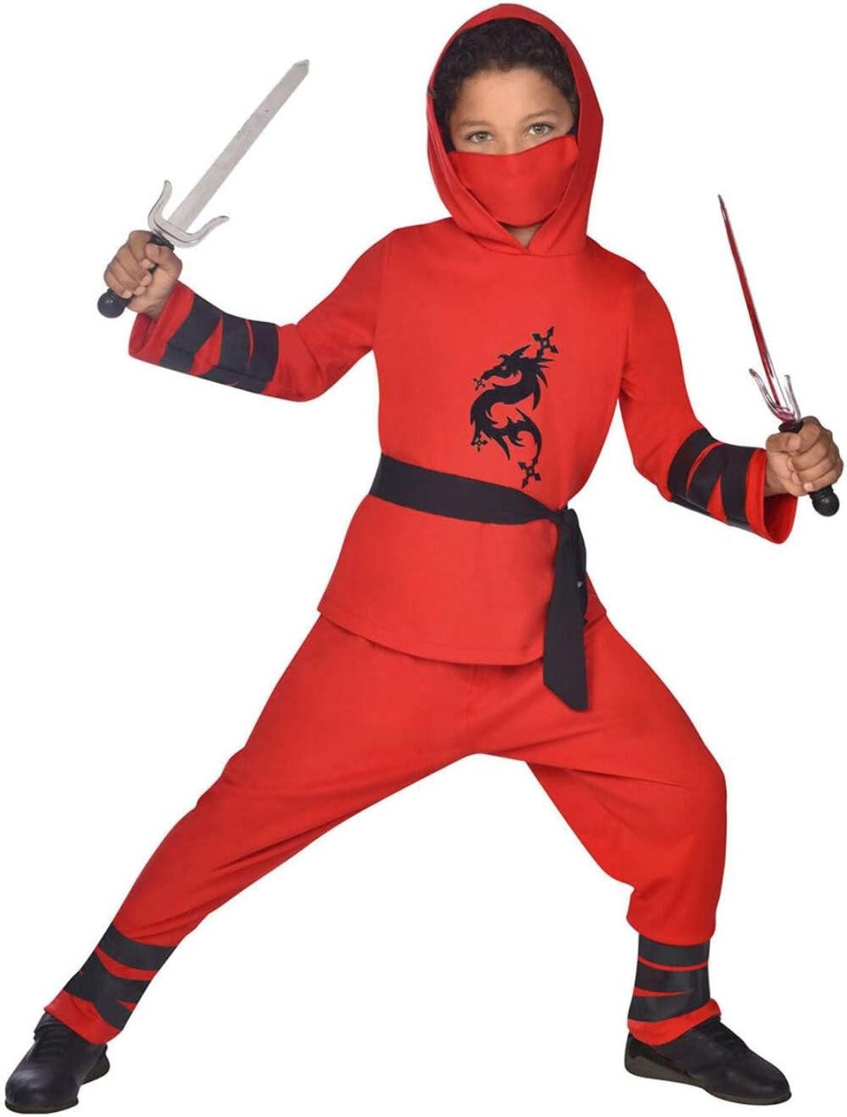 Amscan Kostüm amscan Ninja Krieger Kostüm für Kinder 6-8 Jahre Fasching Karneval
