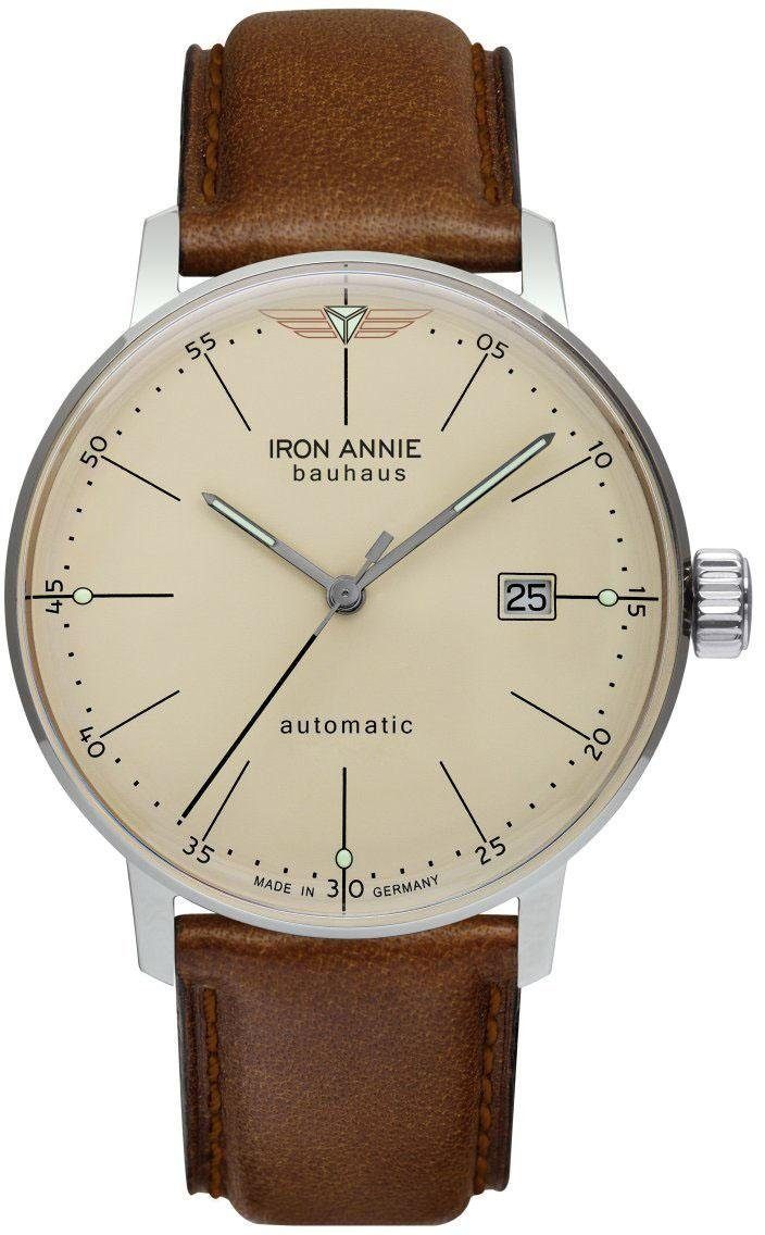 IRON ANNIE Automatikuhr Bauhaus, 5050-5, Armbanduhr, Herrenuhr, Datum, Made in Germany
