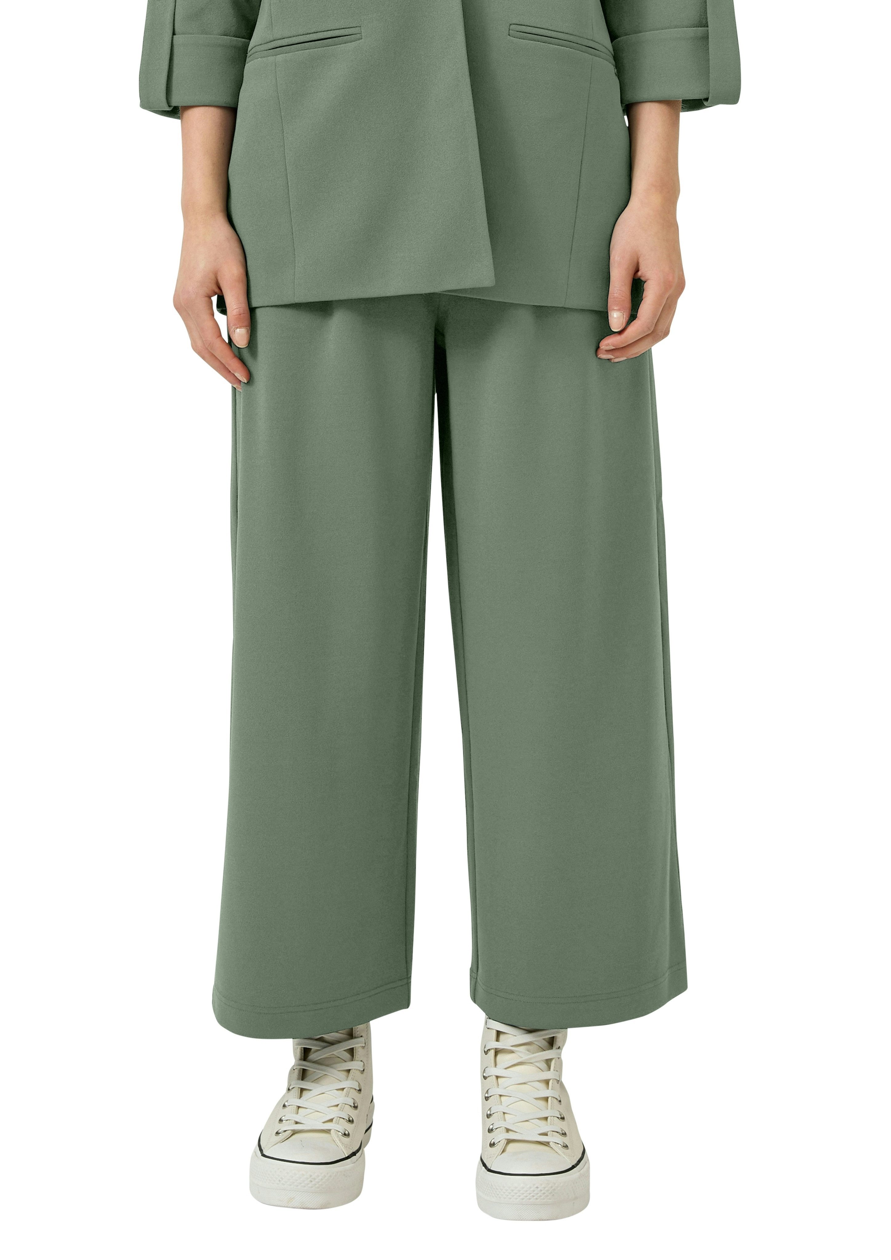 QS Culotte Sommerhose mit Knopf-Design am Gummibund
