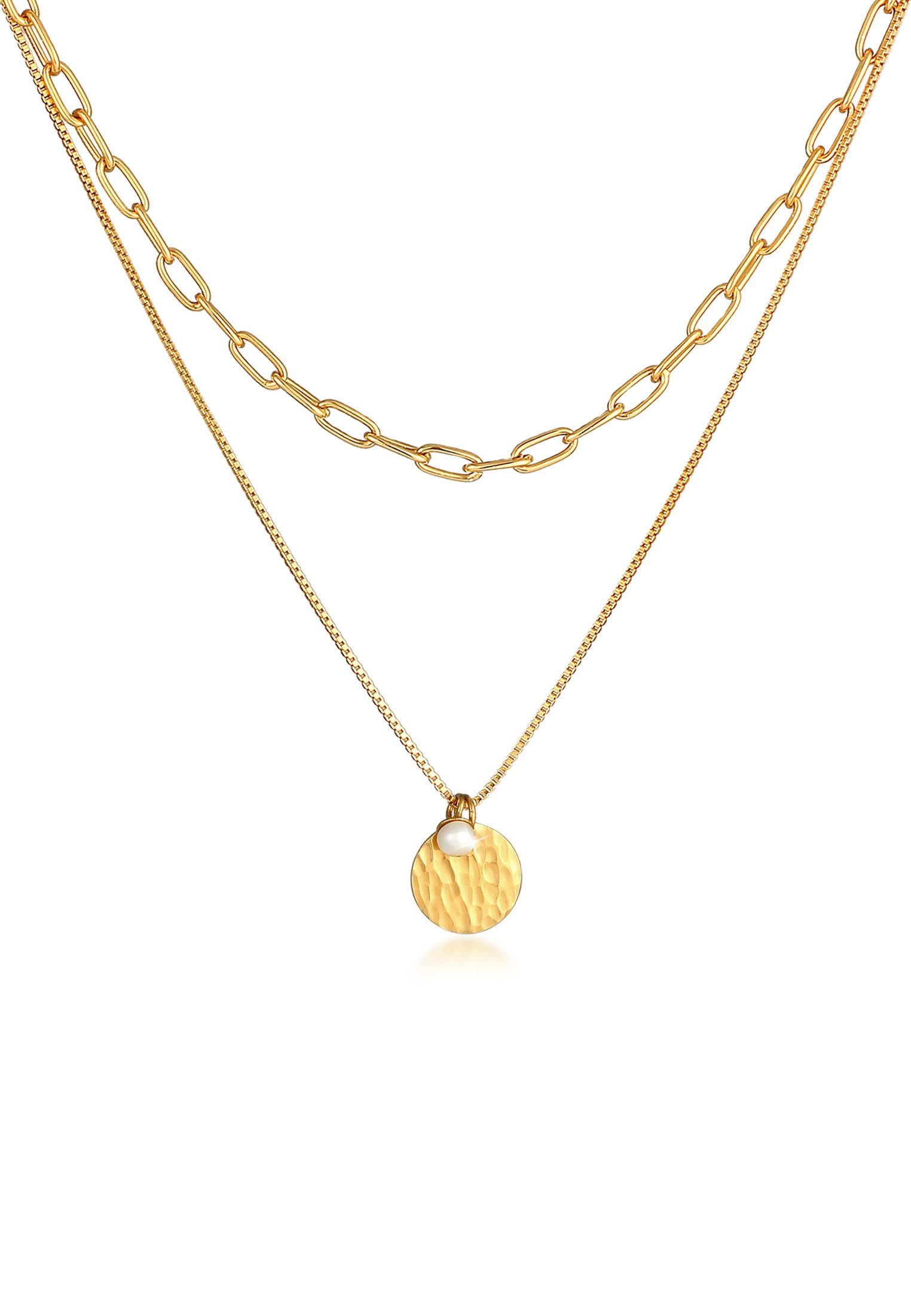 Elli Premium Gliederkette Layer Plättchen Layer günstig online kaufen