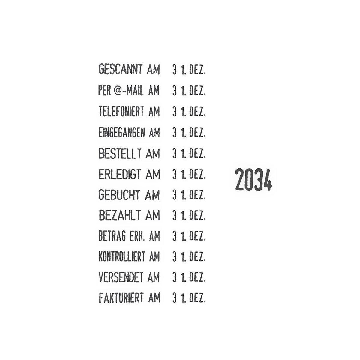 TRODAT Stempel Printy 4817, Datumseinstellung & 12 einstellbare Kurztexte, selbstfärbend