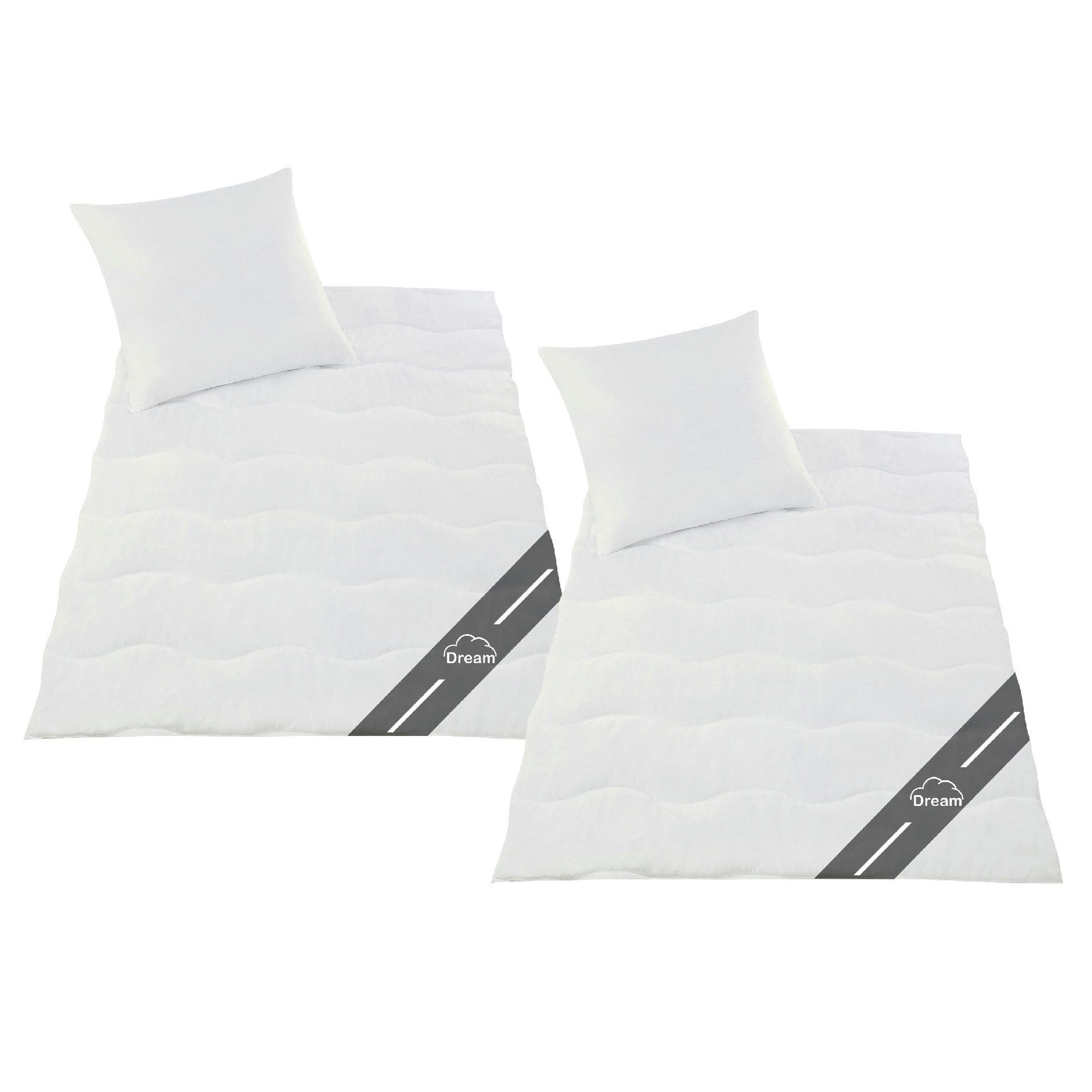 Delindo Lifestyle Bettdecke + Kopfkissen Set Dream, 135x200 mit Kissen 80x80, Sommer dünn leicht, atmungsaktiv, Allergiker geeignet