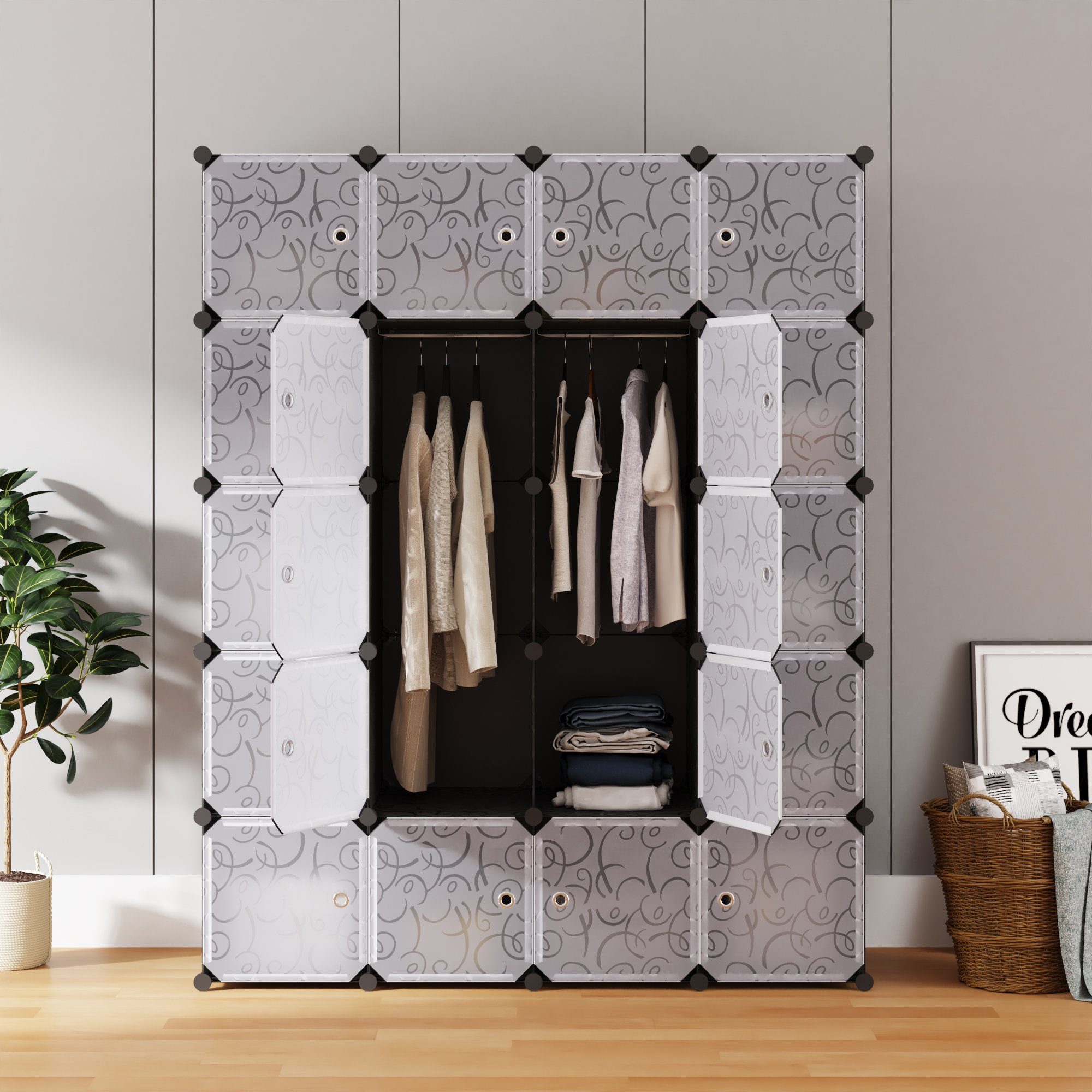 Mondeer Kleiderschrank Steckregal (Staub- und Wasserabweisend, mit Tür) mit günstig online kaufen