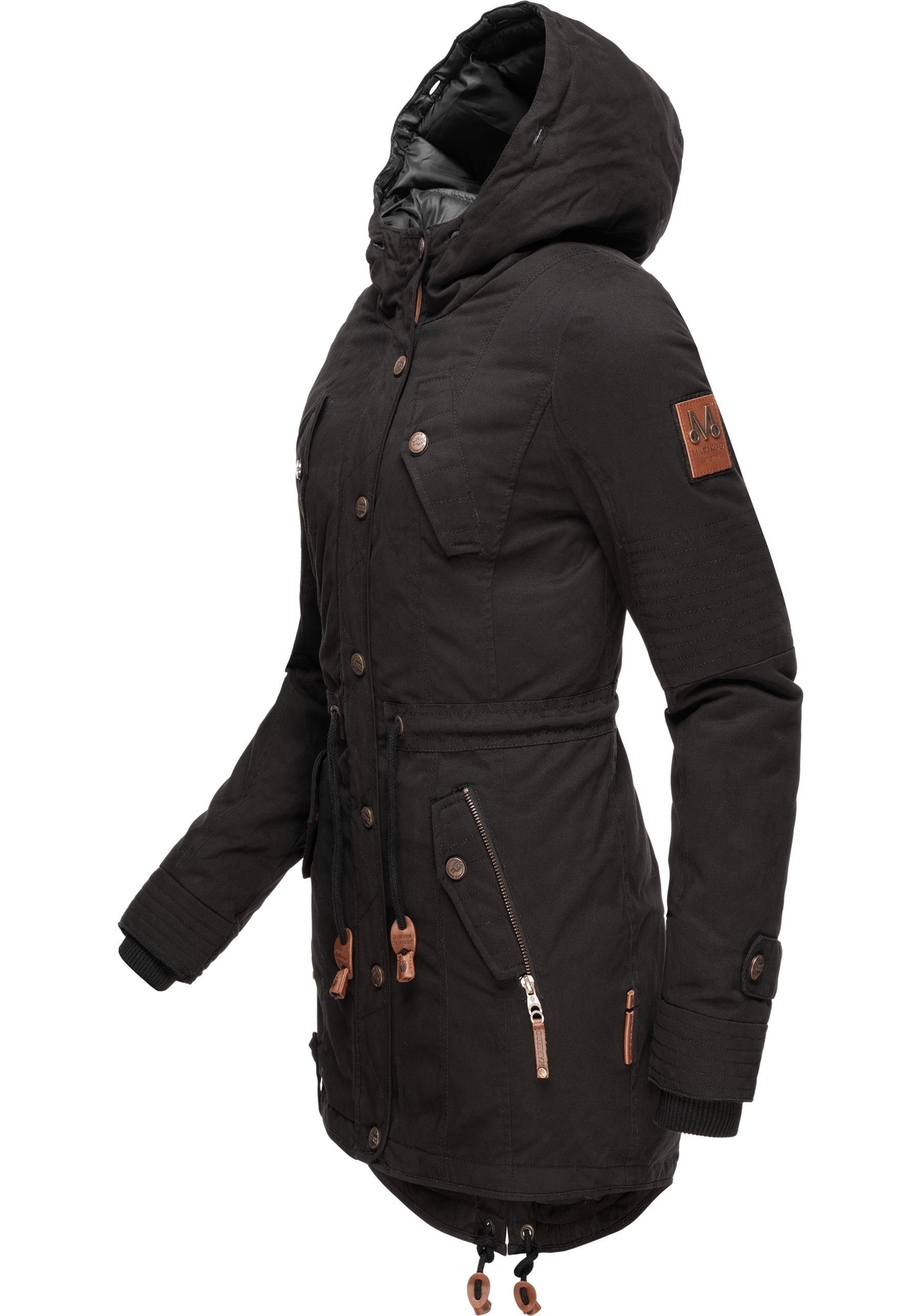 Marikoo Wintermantel La Viva Prc stylischer Winterparka mit abnehmbarem Kunstfell – Bild 2 von 5