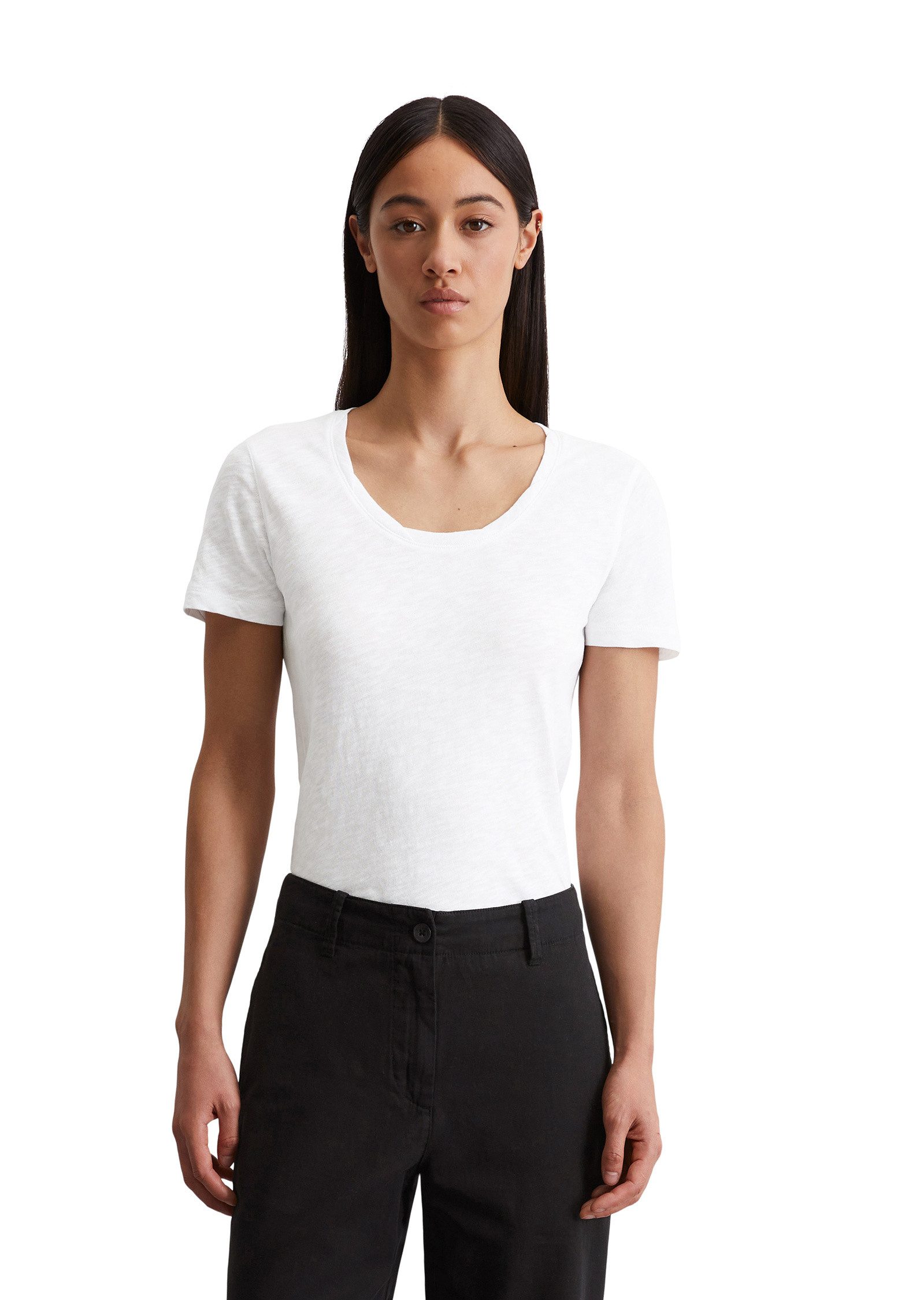 Marc O'Polo T-Shirt mit getwistetem Ausschnitt günstig online kaufen