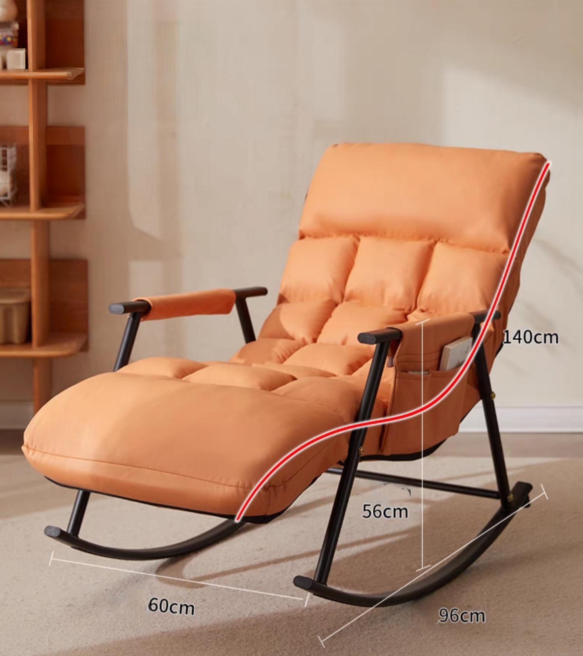 POPOLIC Schaukelstuhl Ergonomischer Schaukelstuhl/Liegesessel 140x60x96cm - günstig online kaufen