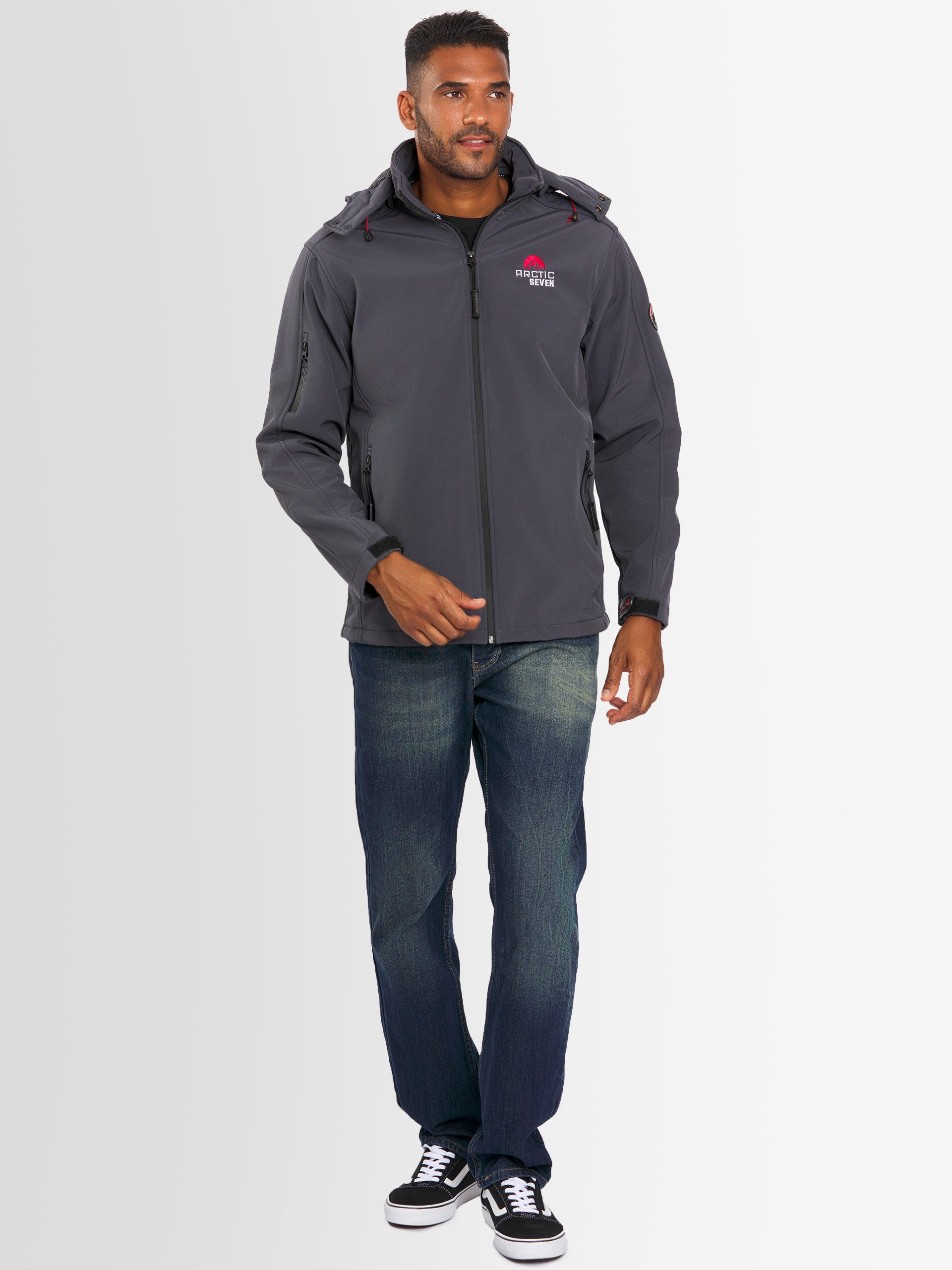 Arctic Seven Softshelljacke ASAdventuraa sportliche Outdoorjacke mit abnehmbarer Kapuze