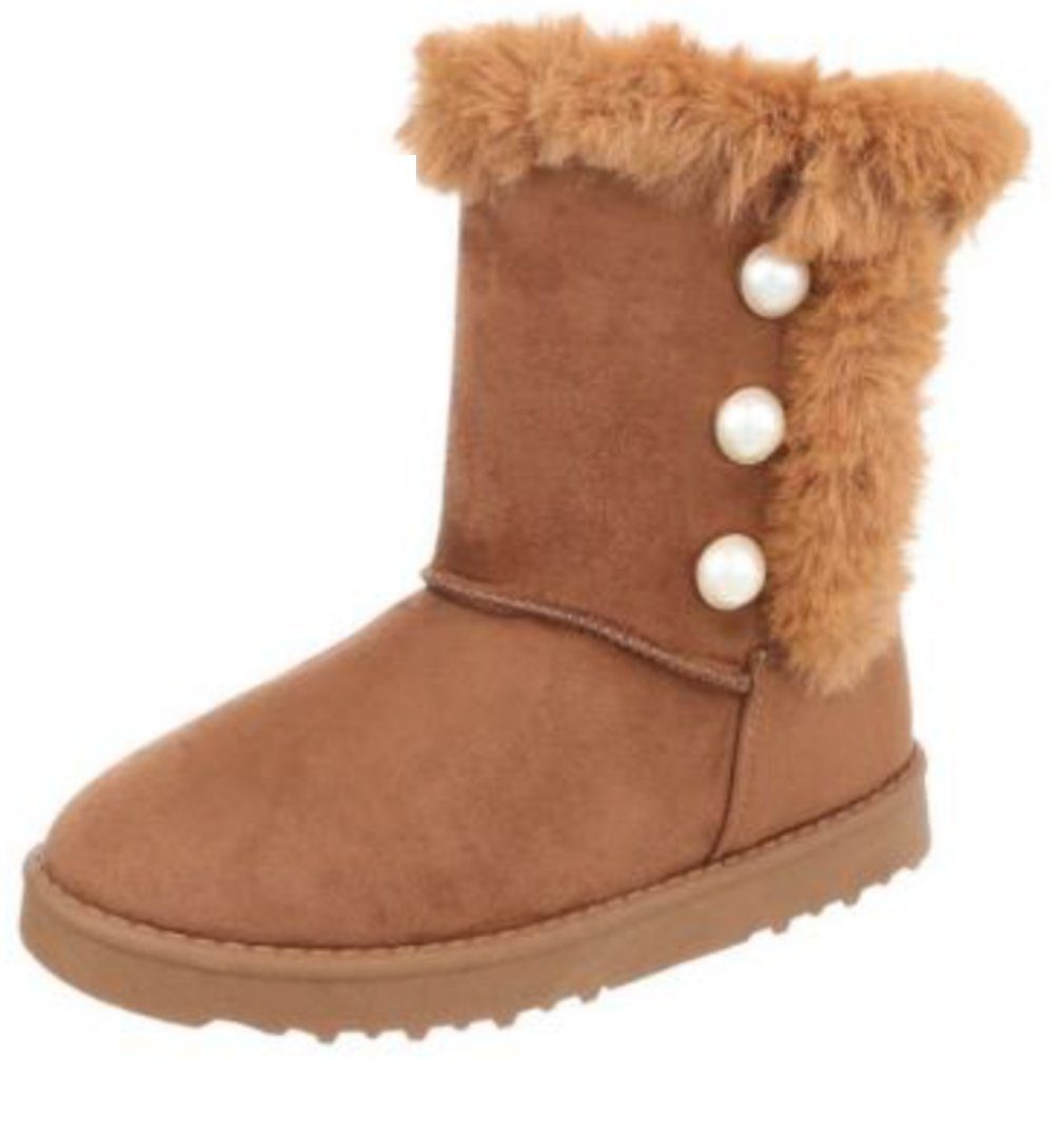 AvaMia Damen Winter Schuhe Boots Damenstiefel Winterstiefel Fellstiefel warm Winterstiefel Fellstiefel warm Fell Camel Grau Schwarz Braun« Winterstiefel