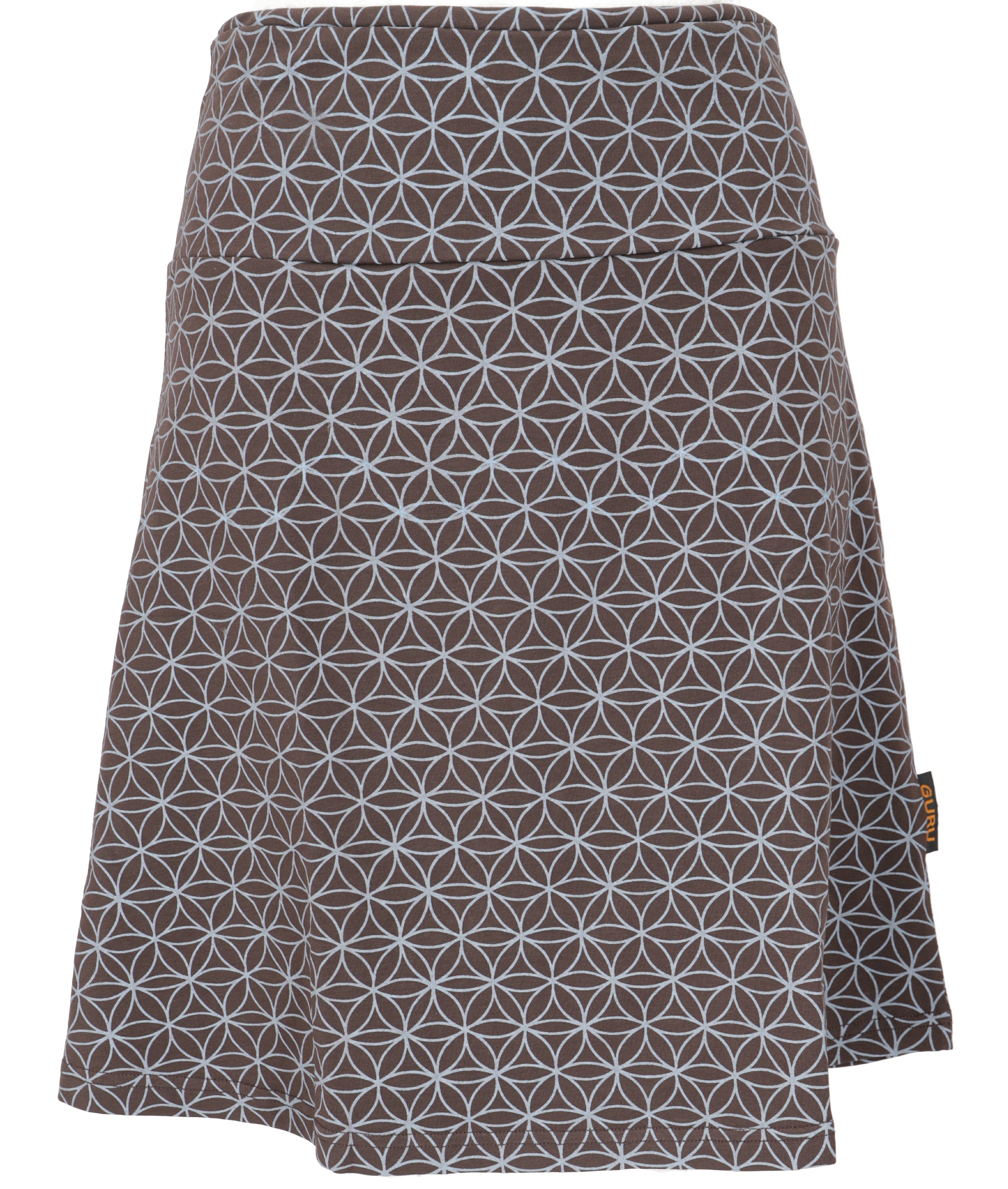 Guru-Shop Minirock A-Linien Rock aus Bio-Baumwolle, bequemer Rock.. alternative Bekleidung taupe