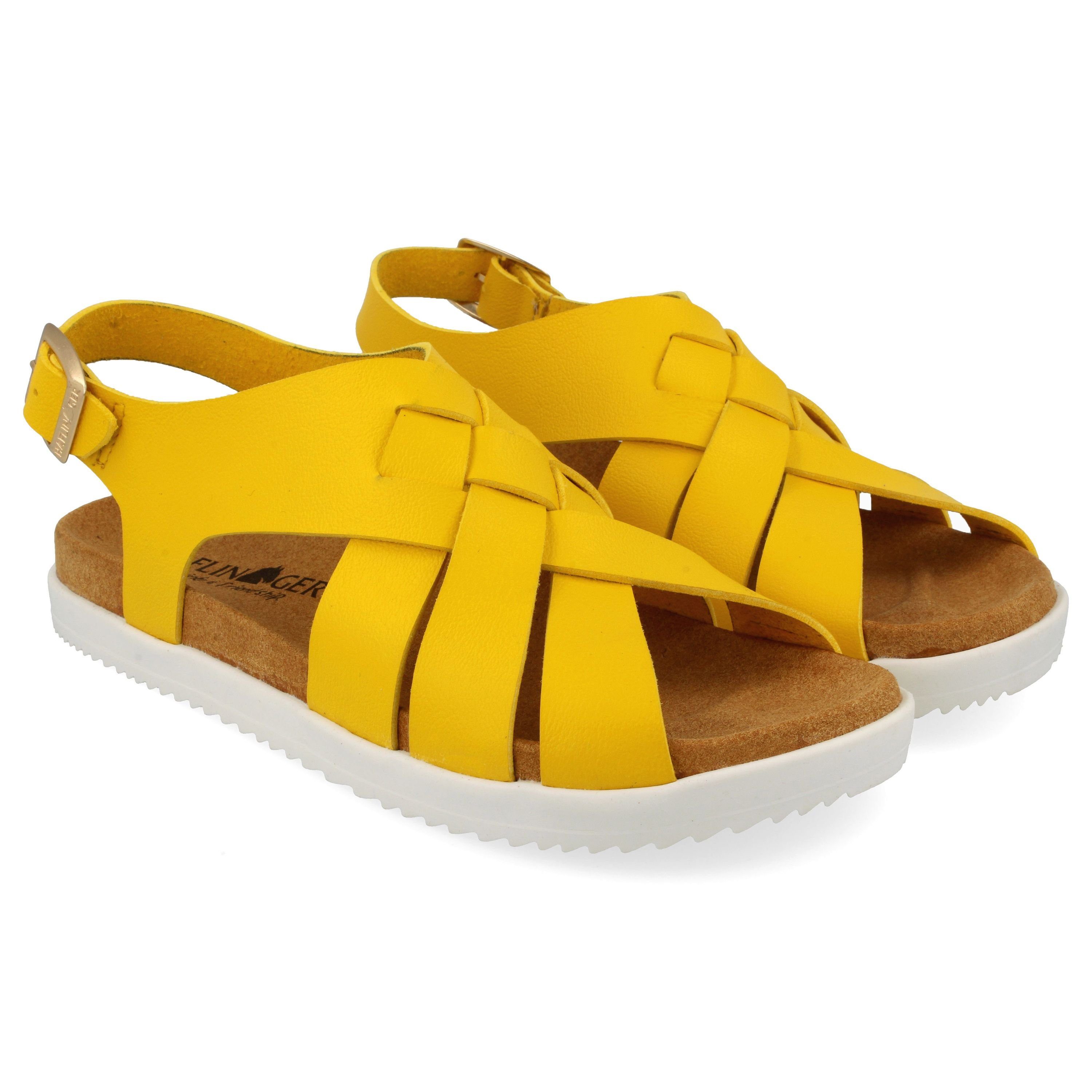 HAFLINGER Elba Slide vegane Pantolette Sandale mit Riemen Hausschuh