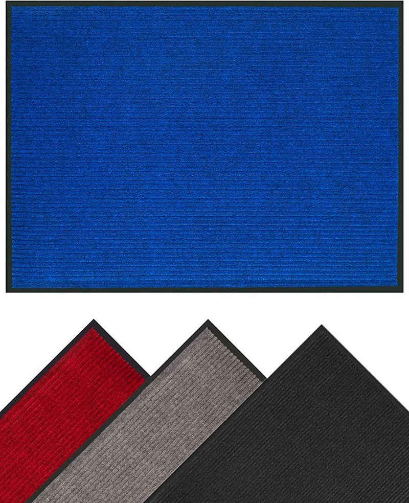 Teppich Schmutzfangmatte 90 x 120 cm Farbe, Praknu, rechteckig, Höhe: 7 mm, Waschbar - Robust - Rutchfeste Fußmatte für Innen- und Außenbereich