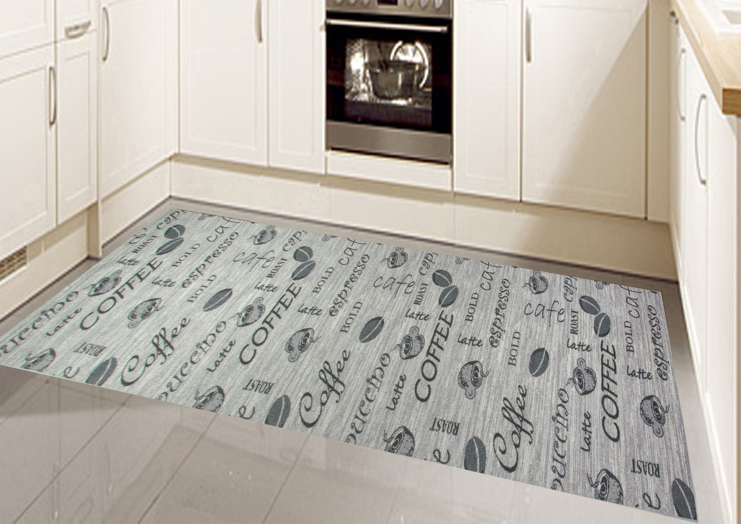 Sisal Teppich Modern Design Punkte Muster Strukturiert Küche Teppiche Anthrazit 