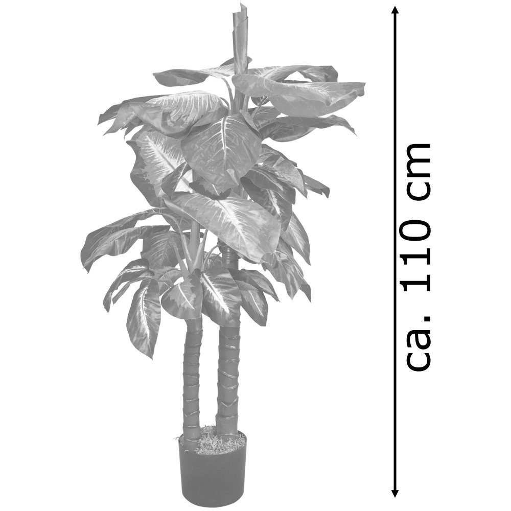 110cm, Pflanze Kunstpflanze Decovego, Höhe Künstliche 110 Kunstbaum Kunstbaum Dieffenbachie cm