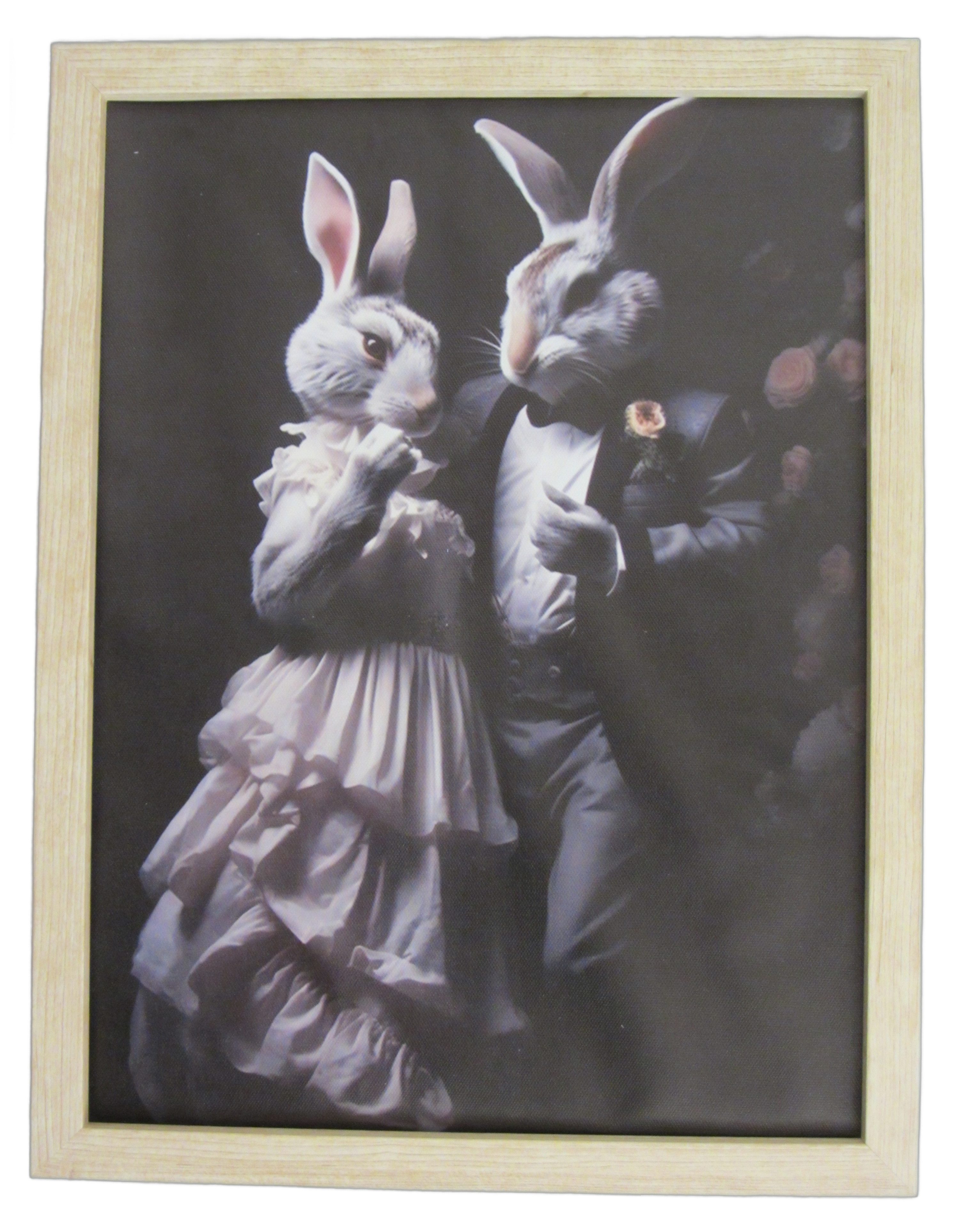 meinvipshop Wandbild Ostern Hasen Bild 43 x 33cm gerahmt braun Design 2, (1 St)