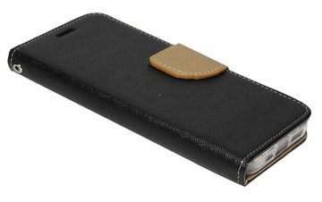 cofi1453 Handyhülle Buch Tasche für iPhone 14 Schwarz-Gold 6,1 Zoll, Kunstleder Schutzhülle Handy Wallet Case Cover mit Kartenfächern, Standfunktion