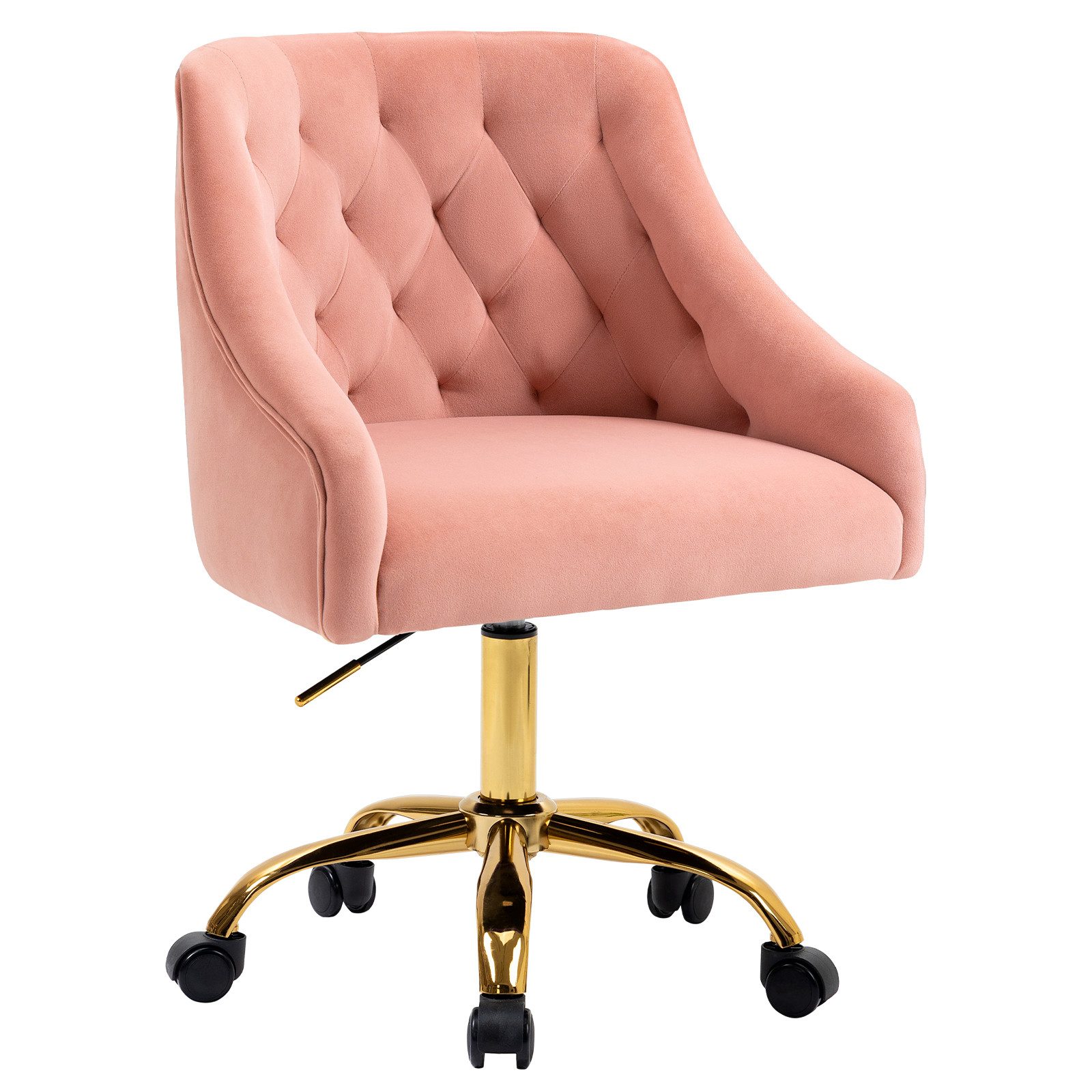 Fiximaster Polsterstuhl mit ergonomischer Rückenlehne, höhenverstellbarer Samt-Schminkstuhl (1 St), Drehstuhl und Bürostuhl, 360° drehbar