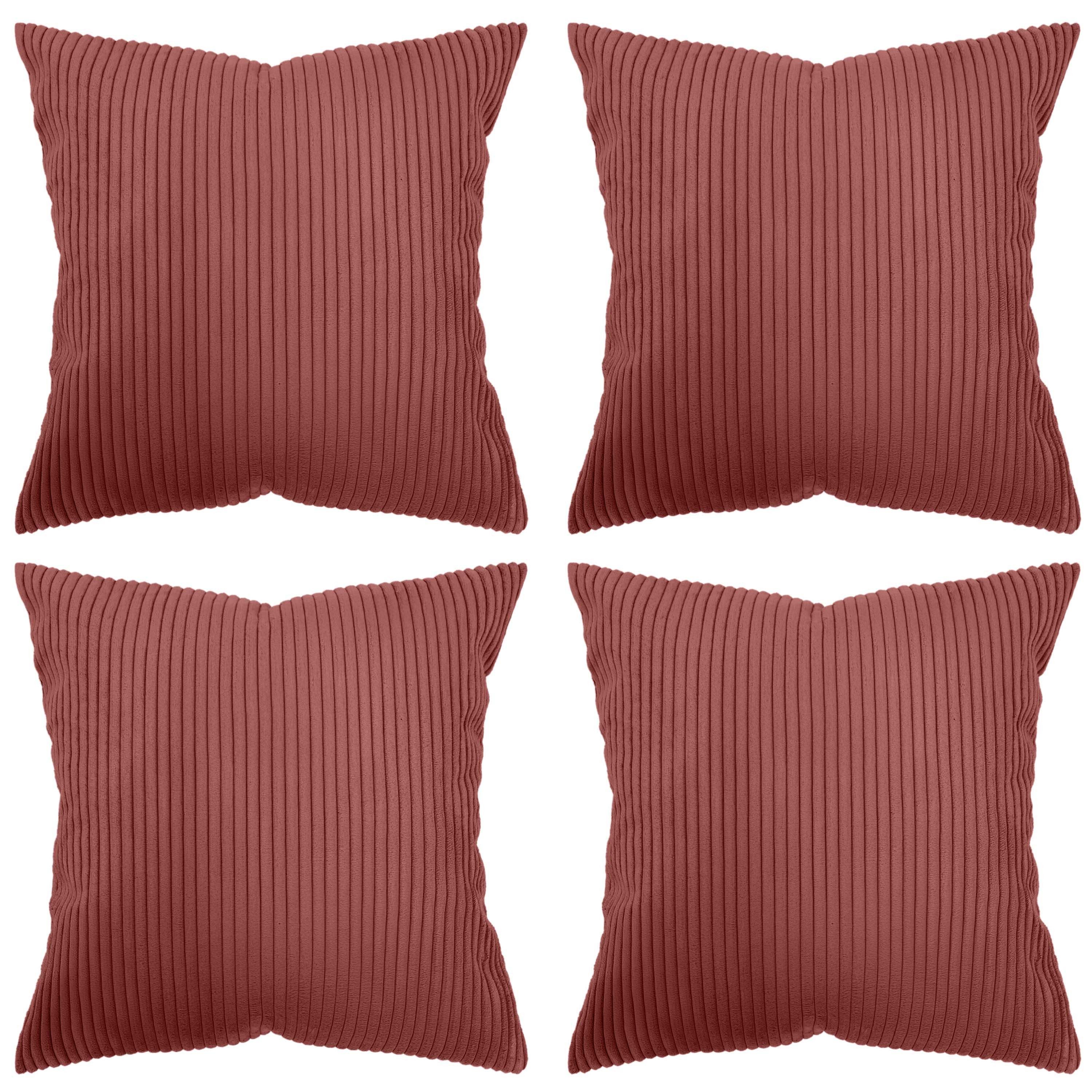 Amilian Kissenhüllen - 4er Set Kissenbezug - Zierkissenbezüge - Kissenbezüge, (4 Stück), 40x40 cm, Kissenhülle für Sofakissen, Dekokissen, Kissen, Zierkissen