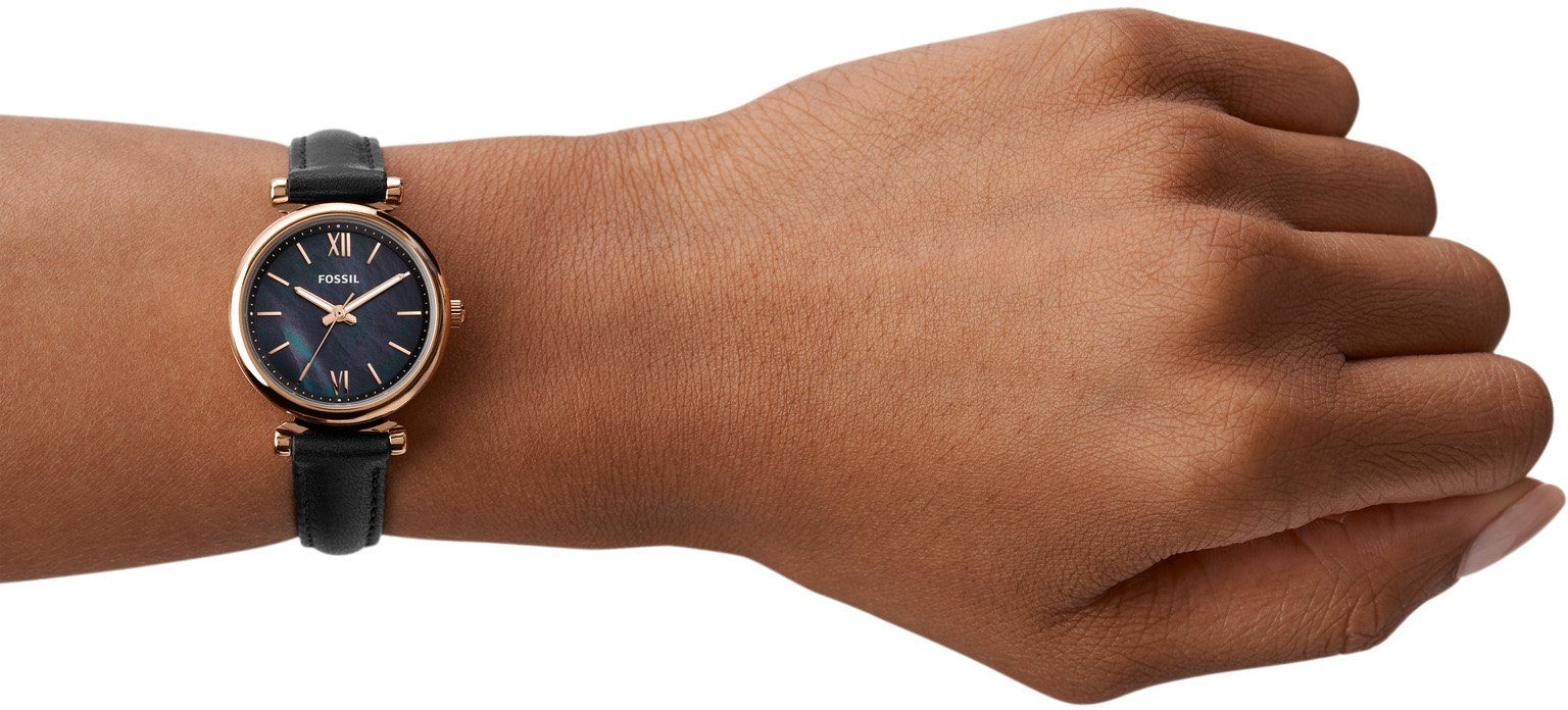 Fossil Quarzuhr CARLIE MINI ES4700, Armbanduhr, Damenuhr, Lederarmband
