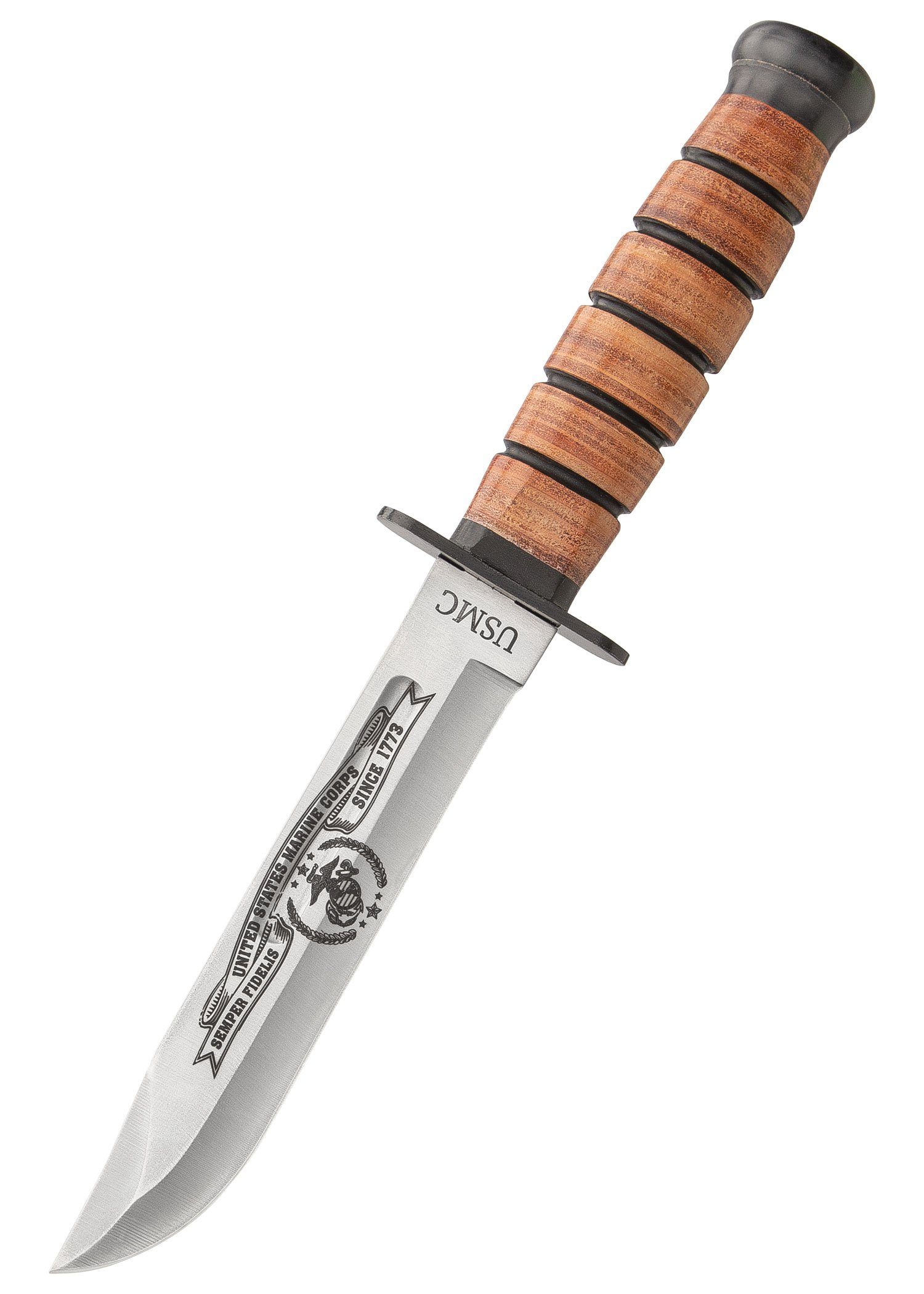 USM Haller Survival Knife USMC Tribute Combat Knife Feststehendes Messer mit Leder Griff, (1 St)