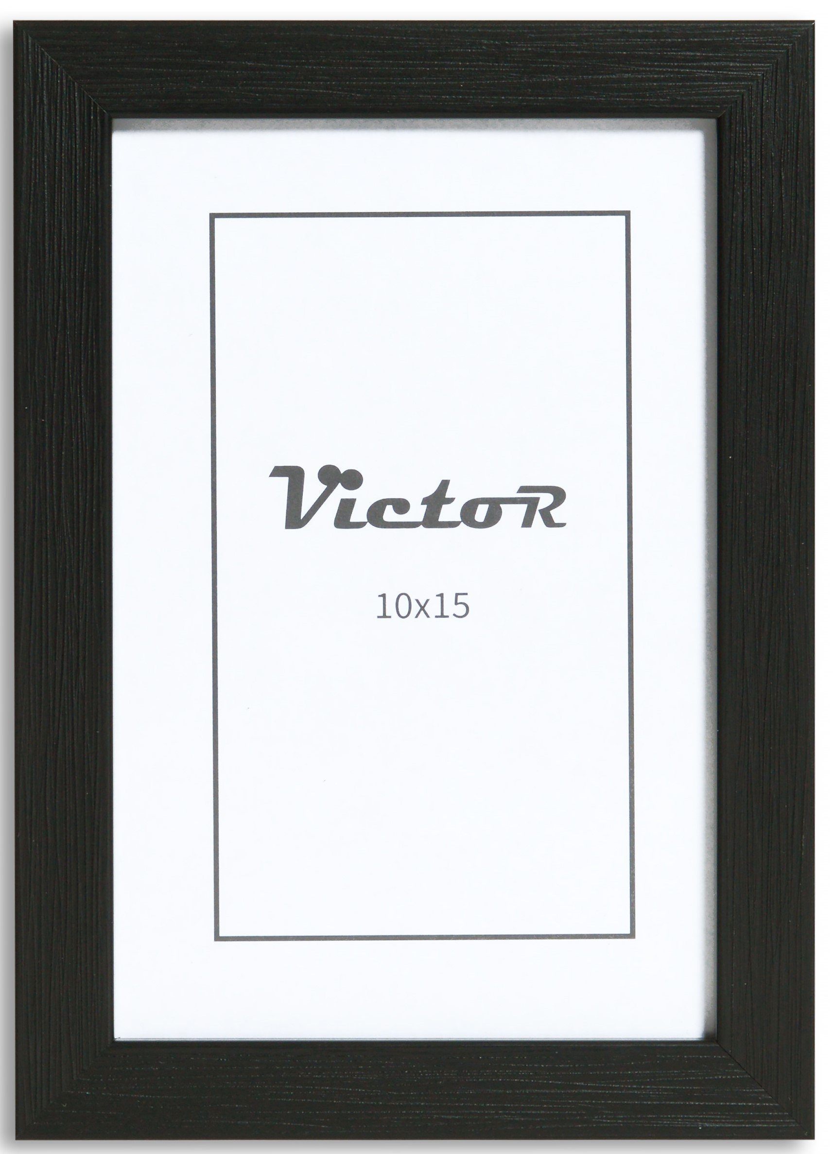 Victor (Zenith) Bilderrahmen Stieler, für 1 Bilder, Bilderrahmen 10x15 cm Schwarz A6, Bilderrahmen Modern