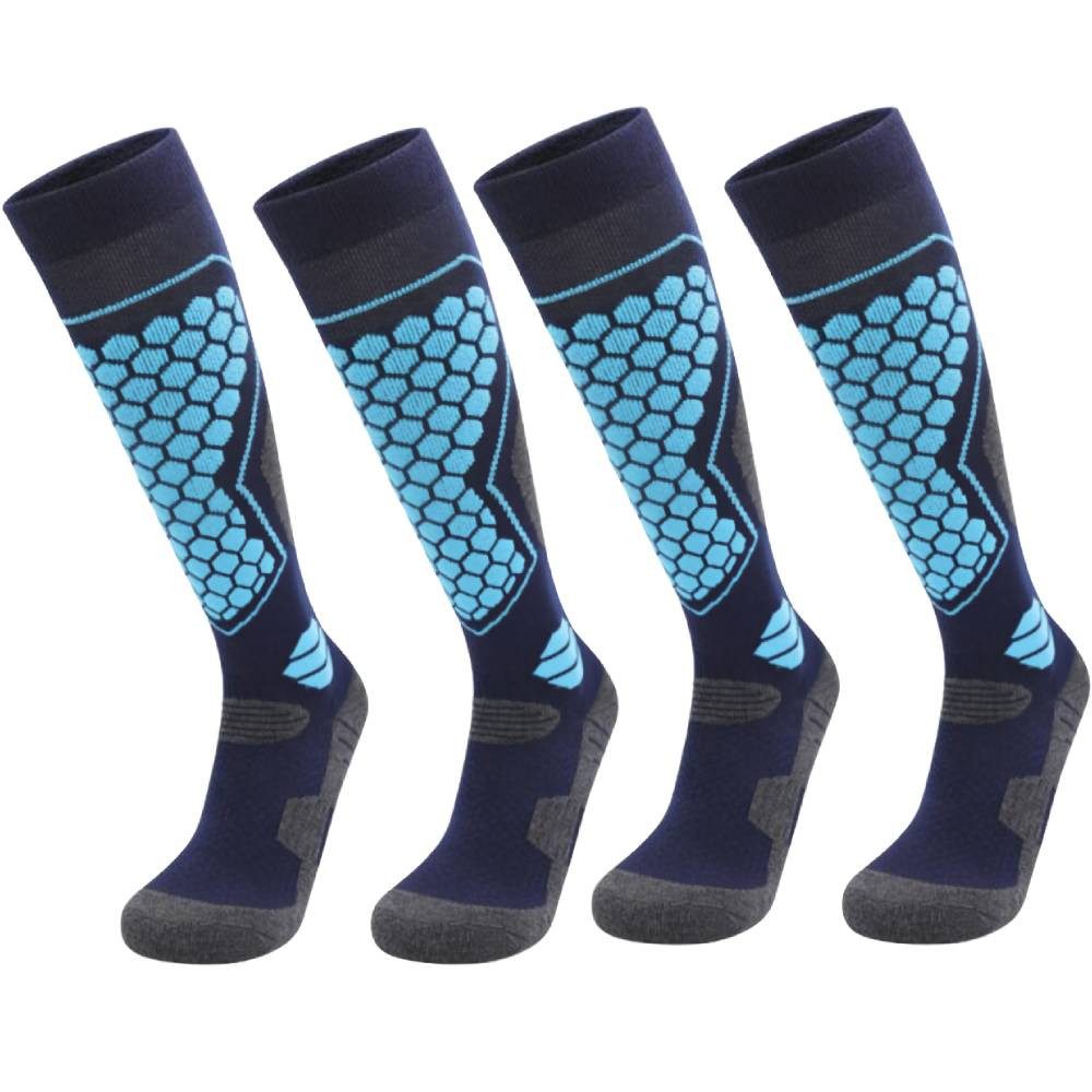 Blusmart Skisocken Rutschfeste Wandersocken für Männer und Frauen (Weich und atmungsaktiv, 2-Paar, Schutz für Fußgewölbe und Achillessehne) Für kaltes Wetter, warme Socken