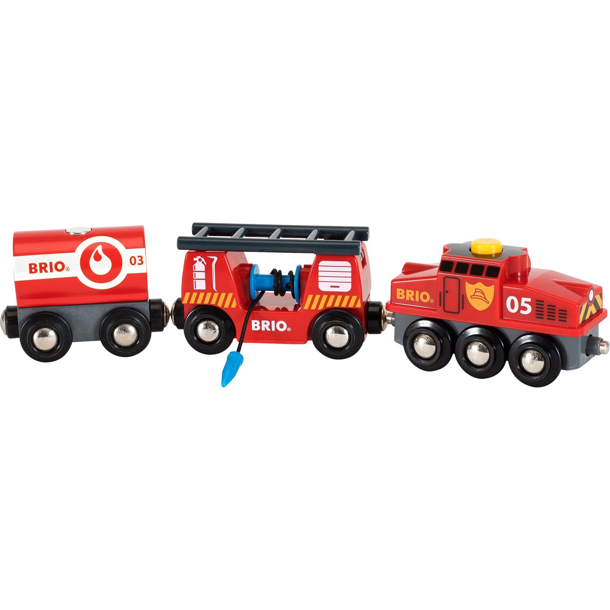Spielzeugeisenbahn-Set BRIO World World Feuerwehr-Löschzug, Spielfahrzeug