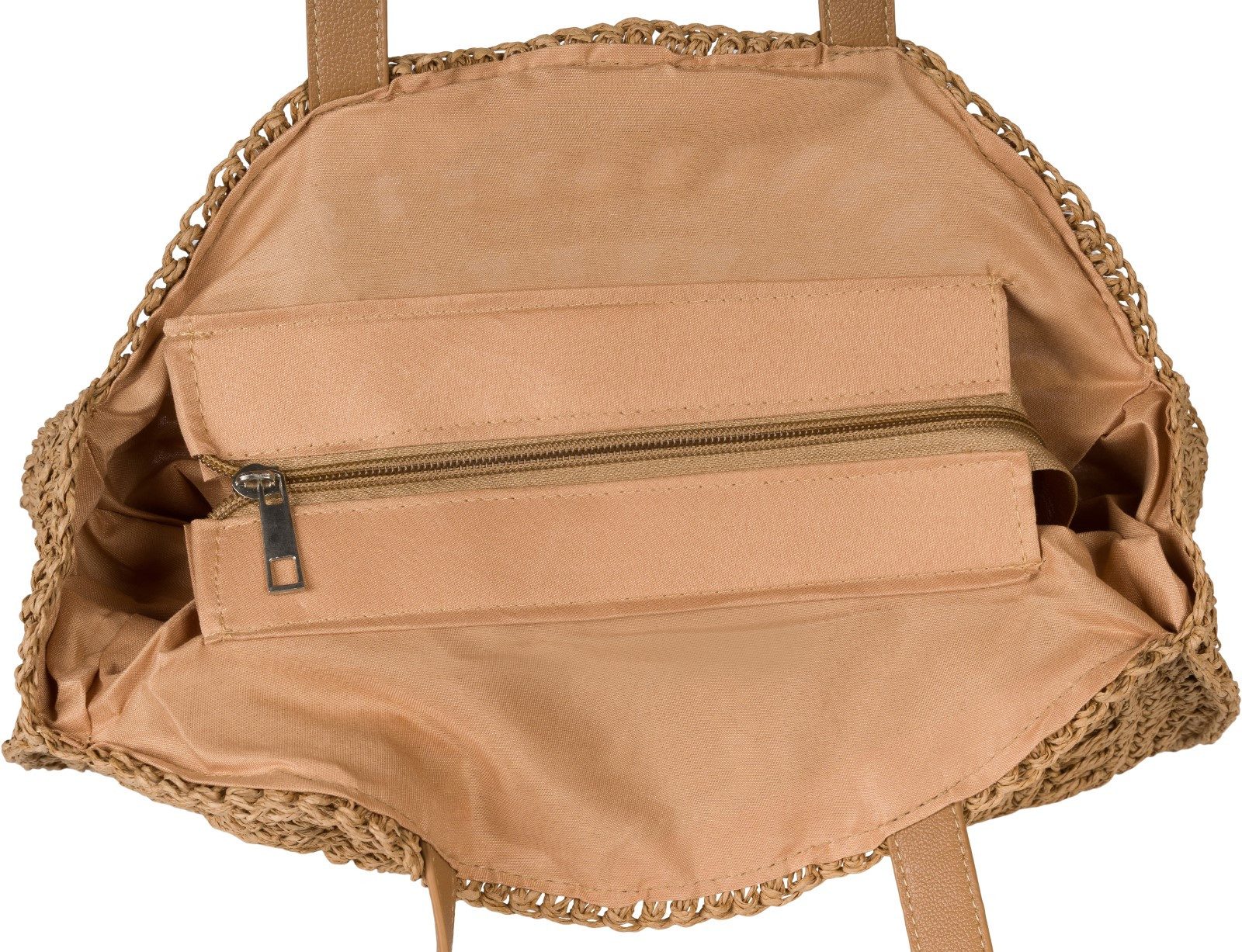 styleBREAKER Schultertasche Runde Schultertasche Papierstroh (1-tlg)
