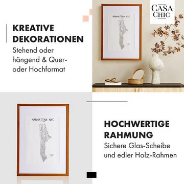 Casa Chic Bilderrahmen Kenton Bilderrahmen rechteckig DIN A2 Passepartout Plexiglas, (Set)