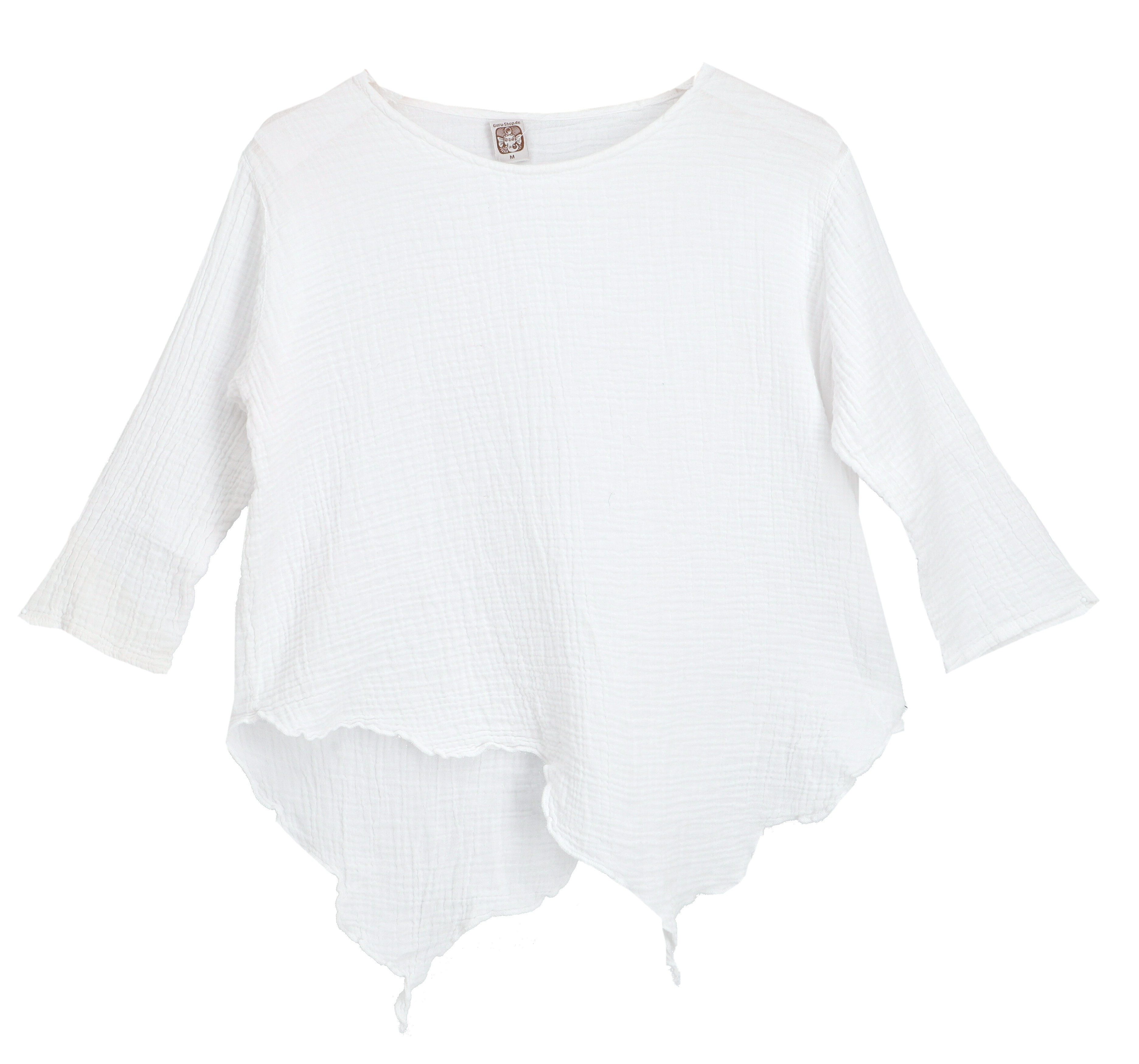 Guru-Shop Longbluse Musselin Elfen Shirt, kurz geschnittene Bluse -.. alternative Bekleidung – Bild 3 von 4