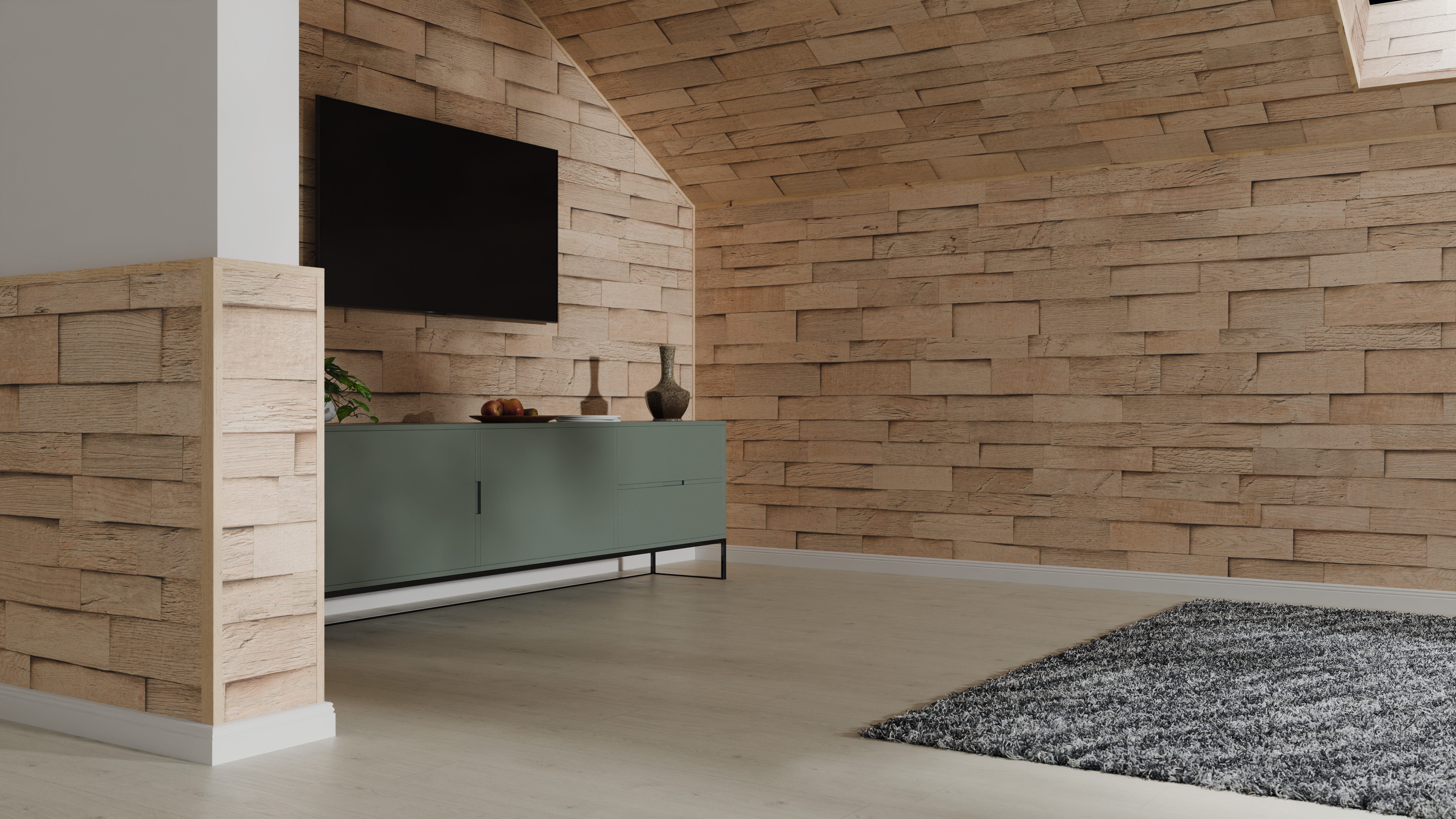 EGGER Abschlussleiste Abdeckleiste Decowall AL007 Laxfield Eiche, Kleben, Nageln, 1-St., 2400 x 6 x 25mm