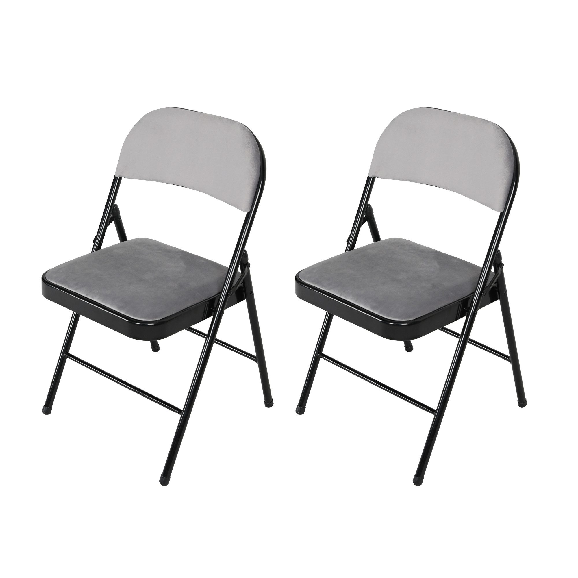 HTI-Living Klappstuhl Klappstuhl Wedigo Velvet Grau 2er-Set (Set, 2 St), Gästestuhl Familienfeiern Firmenveranstaltungen