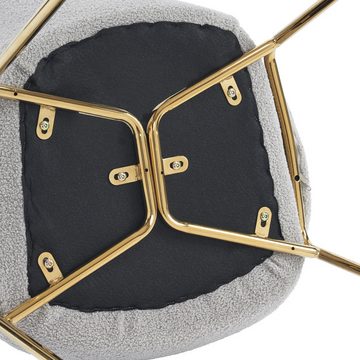 IDEASY Polsterstuhl Graue Samtstühle mit hochdichtem Memory-Schaum, Metallbeinen, verstellbaren Beinkappen und geschwungenem Rücken Esszimmerstühle