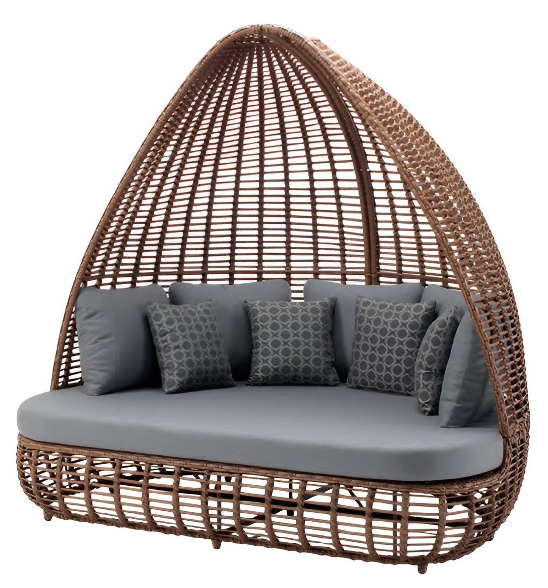 Xlmoebel Gartenliege Modernes Tagesbett in Braun für stilvolle Entspannung und Komfort, 1 St., Tagesbett 205 x 165 x 200 cm, Made in Europa