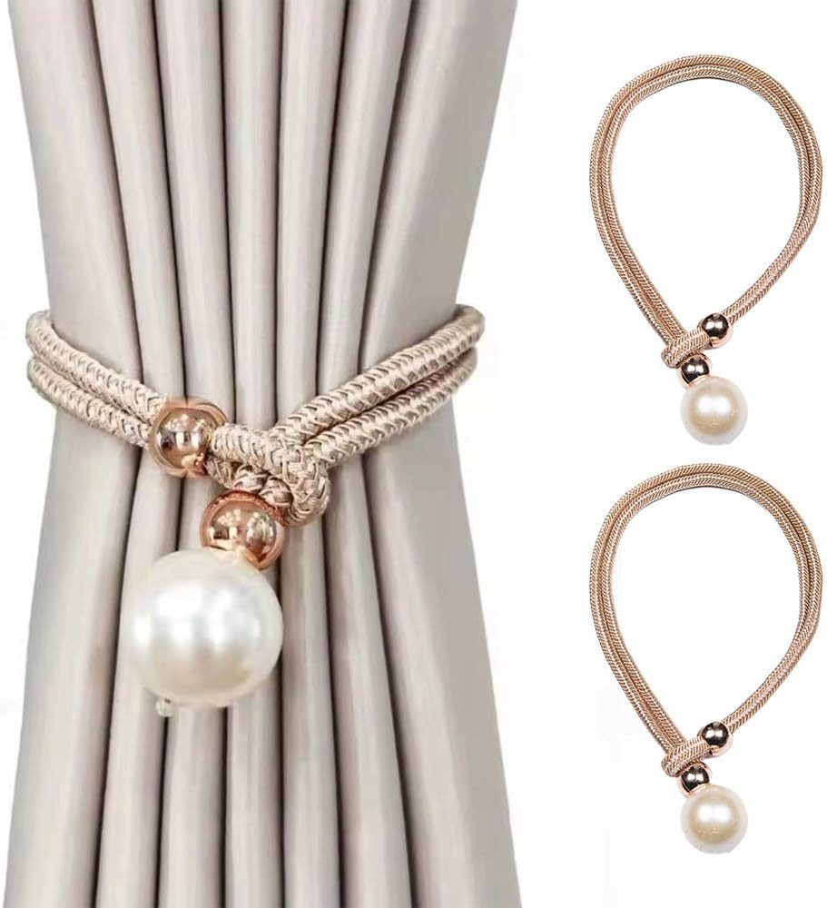 Minicloss Raffhalter Raffhalter Vorhang Raffhalte(Set, 2-tlg), Perle Seil Schnallen, (2-tlg), für Wohnzimmer Schlafzimmer Dekoration Hotel Fensterdekoration