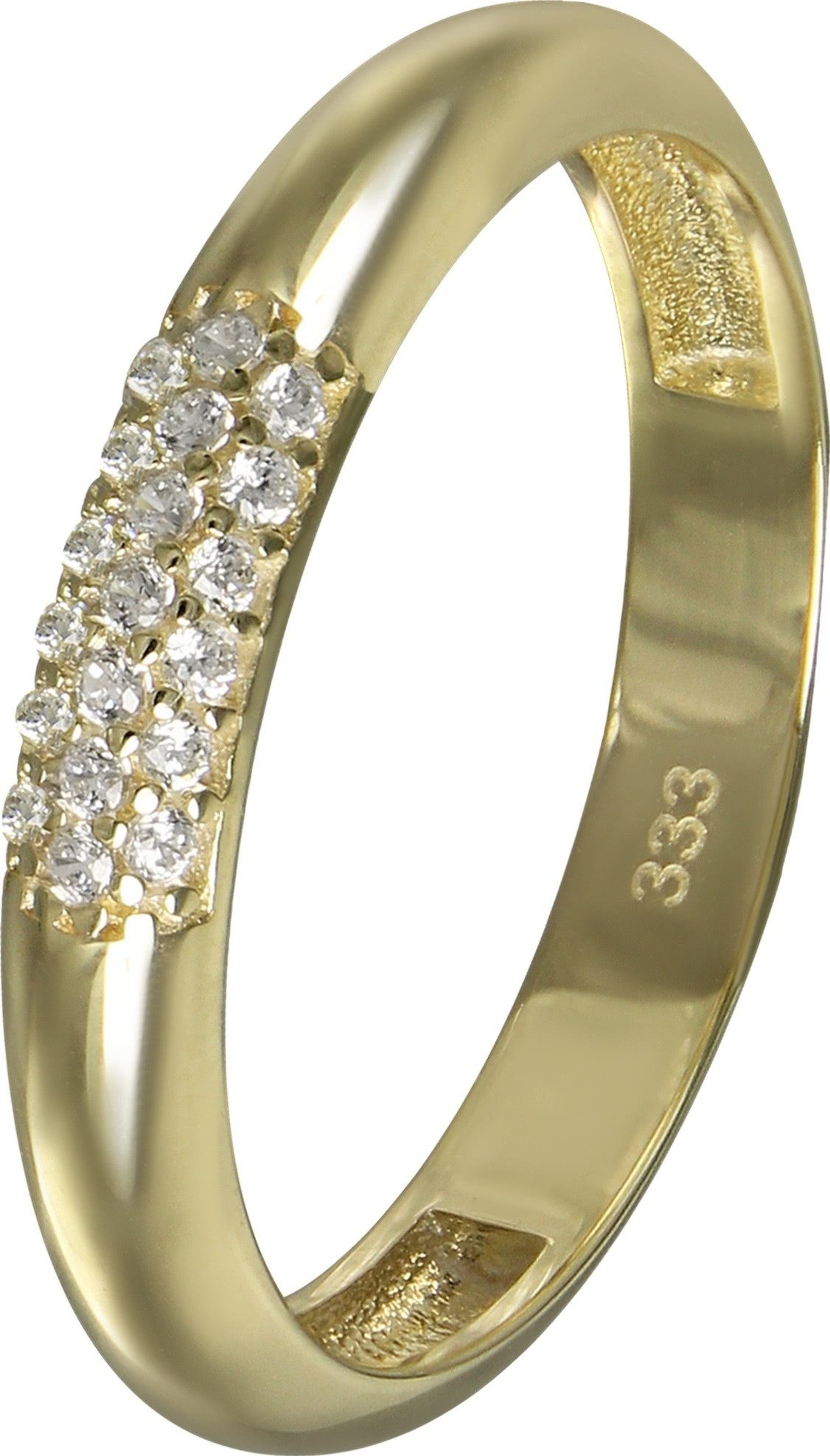 GoldDream Goldring GoldDream Gold Ring 3-reihig Zirkonia (Fingerring), Damen Ring 3-reihig Zirkonia, 60 (19,1), 333 Gelbgold - 8 Karat, gold