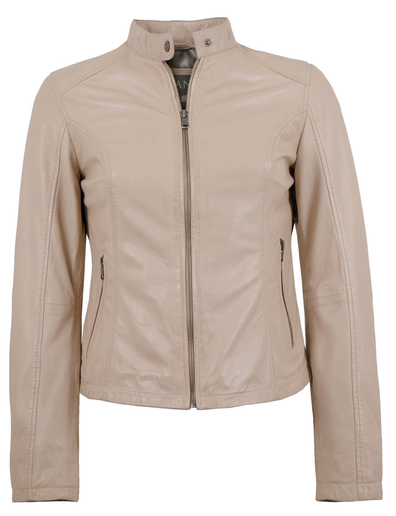 Lederjacke Rooney helles Lammnappa Jilani Echtleder Damen beige Lederjacke