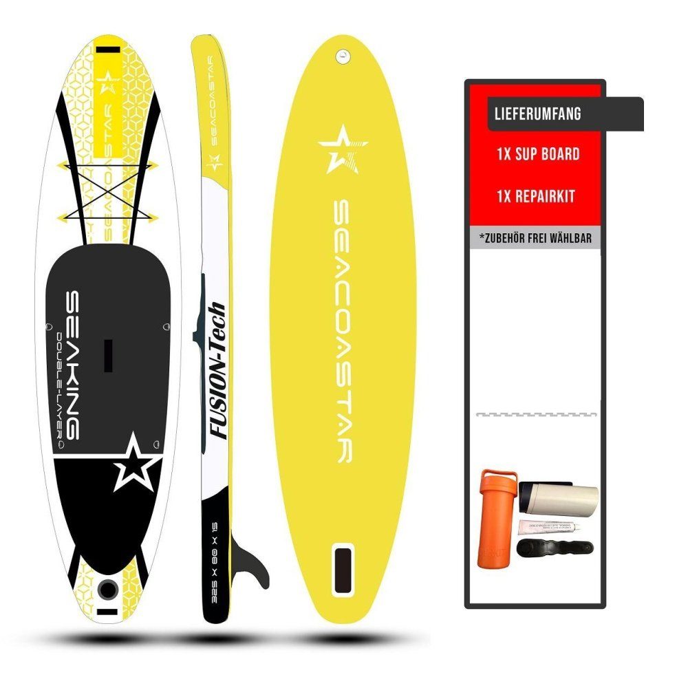 Skinfox Inflatable SUP-Board »SEAKING GELB- 325x80x15 - SEACOASTAR SUP«