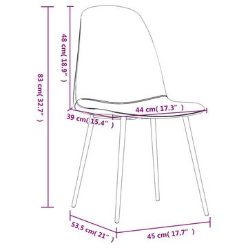 vidaXL Esszimmerstuhl Esszimmerstühle 2 Stk. 45x53,5x83 cm Schwarz Kunstleder (2 St)