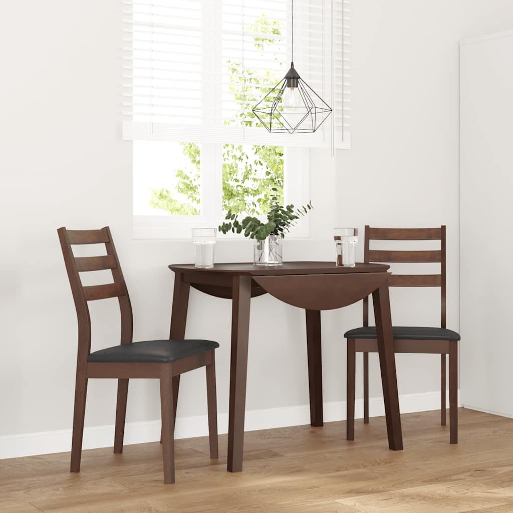 vidaXL Esszimmerstuhl Esszimmerstühle mit Kissen 2 Stk. Braun Massivholz Gummibaum (2 St)