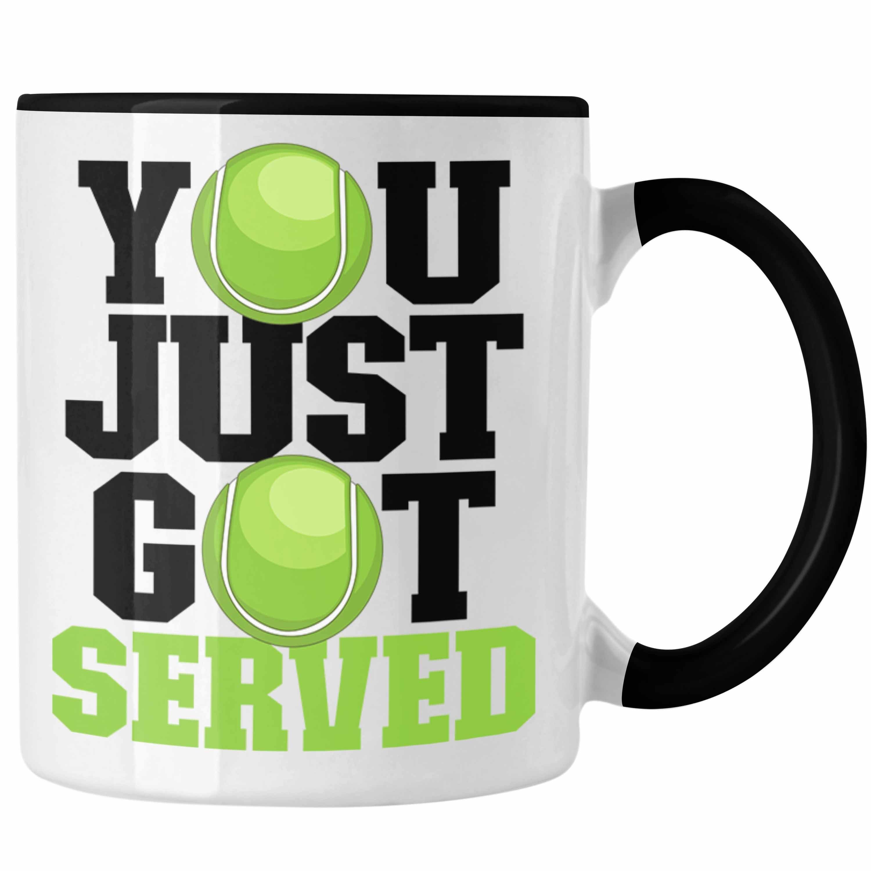 Trendation Tasse Lustige Tennis Tasse für Tennis-Spieler Coach Trainer Geschenk"You Jus Schwarz