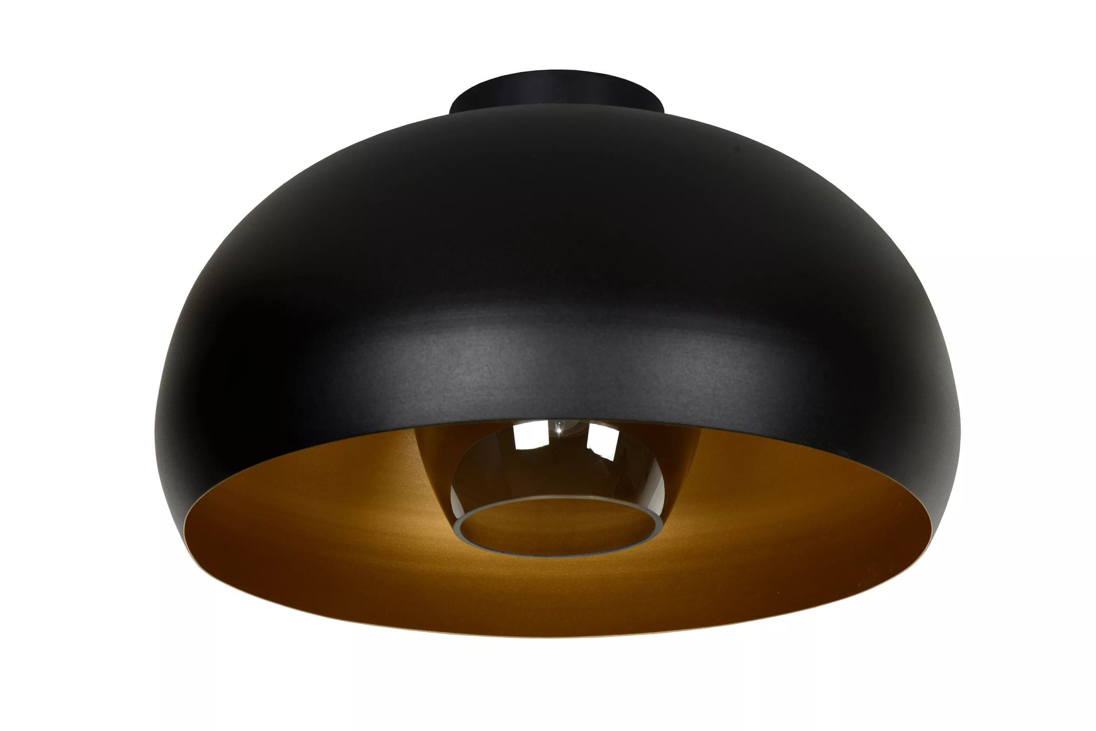 Licht-Erlebnisse Deckenleuchte MONIQ, ohne Leuchtmittel, Metall Ø 38 cm Schwarz Rauchgrau E27 rund Industrial