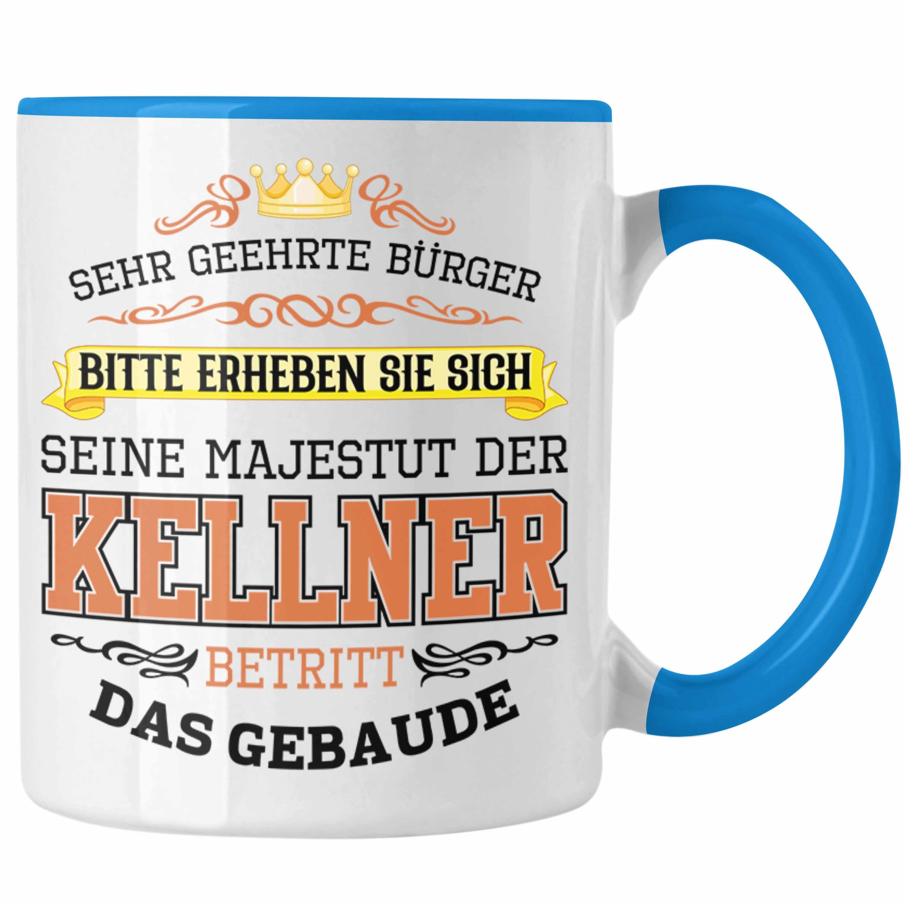 Trendation Tasse Trendation - Kellner Tasse Geschenk für Kellner Gastro Geschenke Geschenkidee Blau