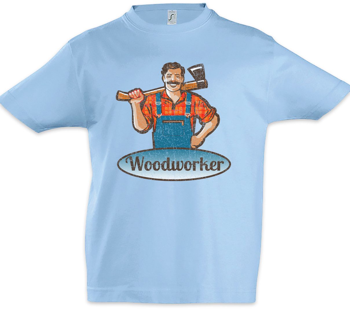 Print-Shirt Woodworker II Kinder T-Shirt Holzfäller Axt Waldarbeiter Förster