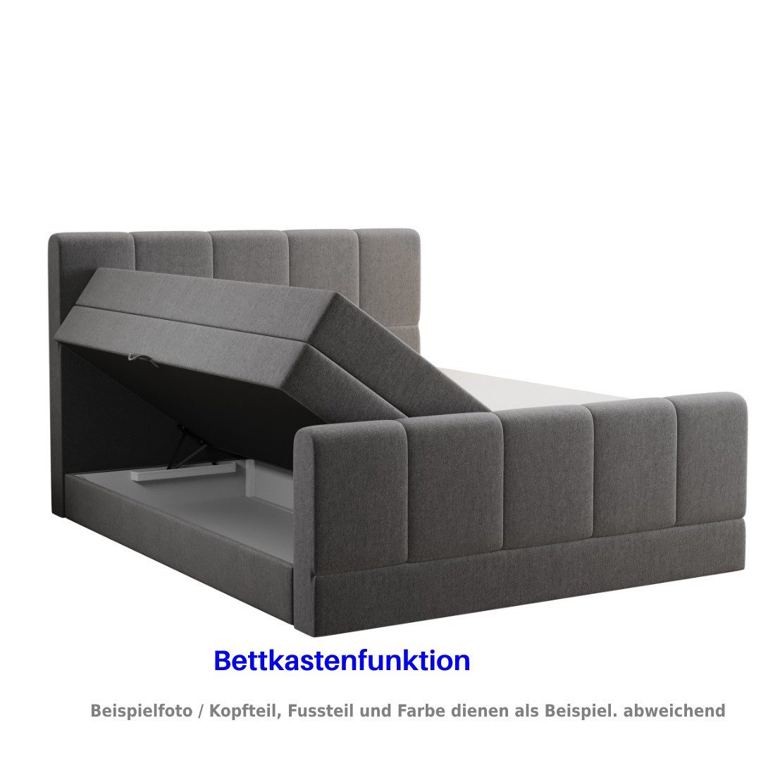 M-Punkt24 Boxspringbett Porto (inkl. Fußteil Grau günstig online kaufen