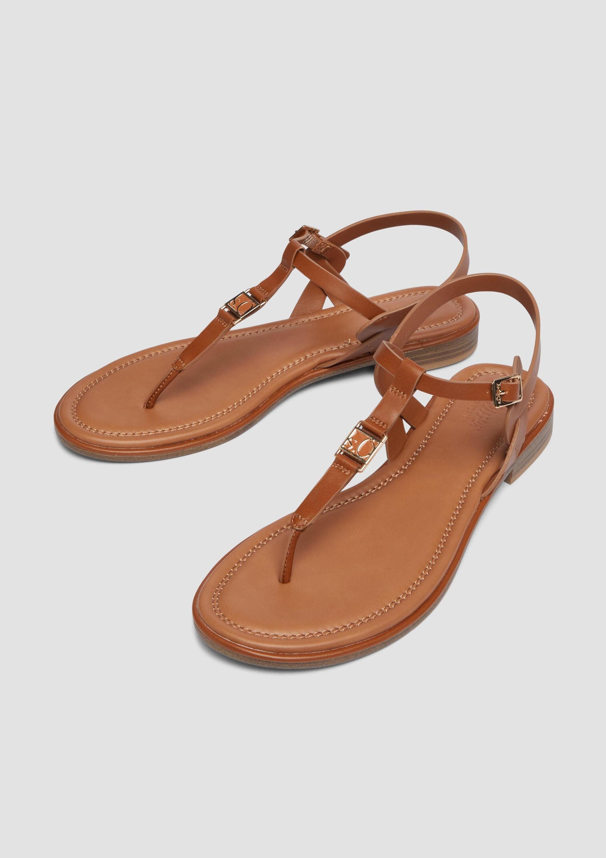 s.Oliver Sandalen Sandale Zehentrenner in Leder-Optik