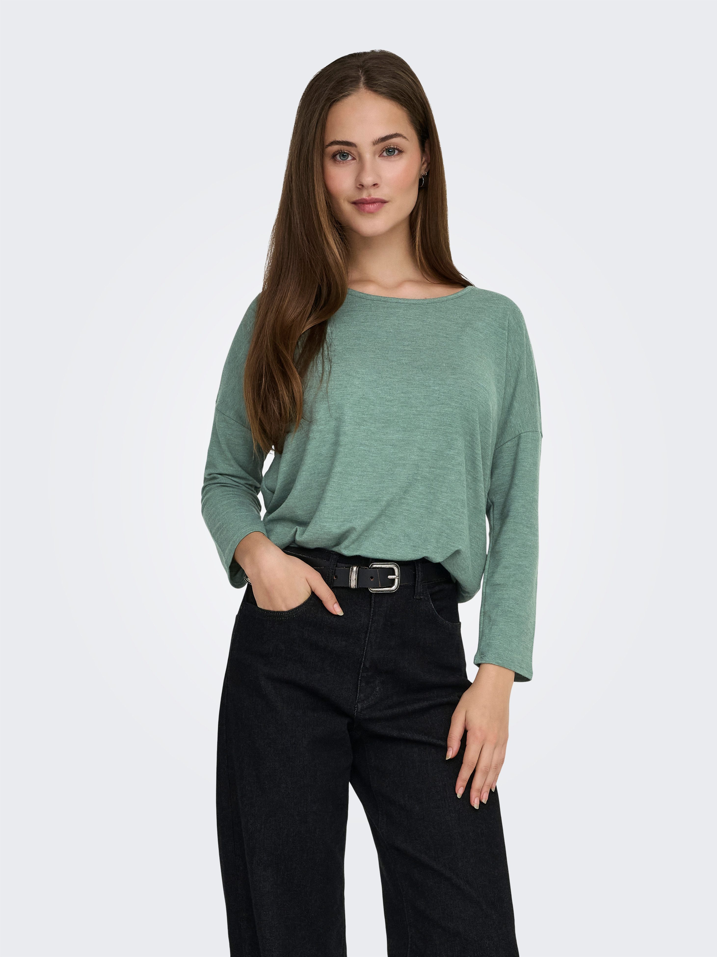 ONLY 3/4-Arm-Shirt ONLGLAMOUR 3/4 TOP JRS NOOS Materialmix, loose fit günstig online kaufen